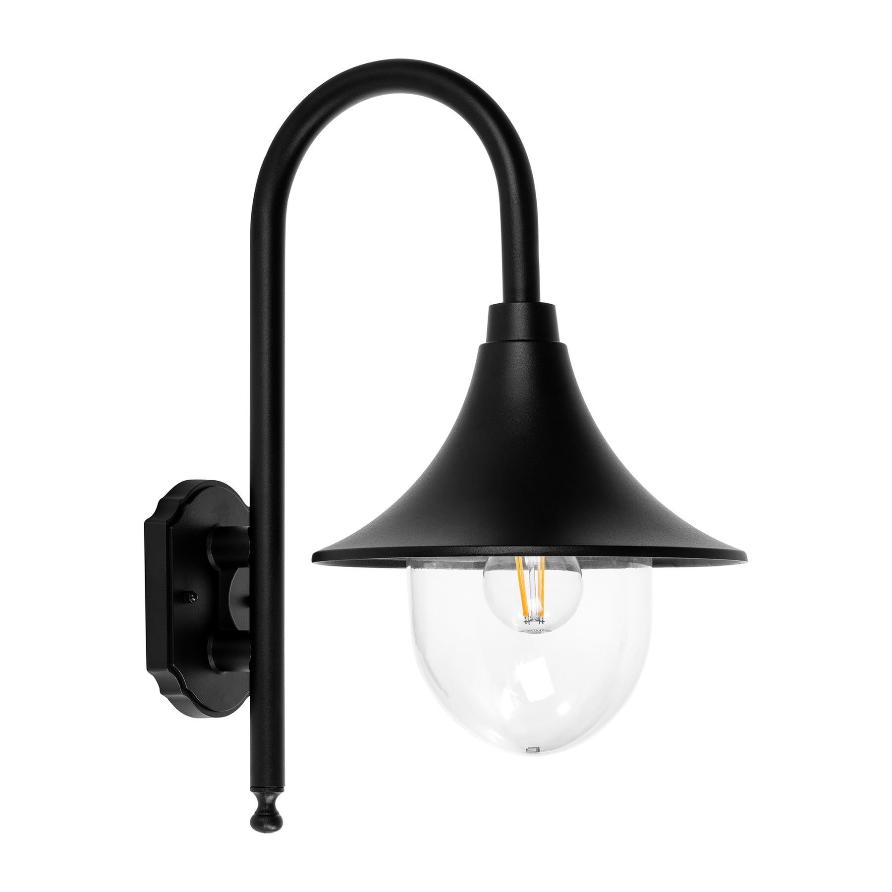 Hove LED 4 Panel Coach Wall Light 8W 2700K Black - HV3554W-BLK