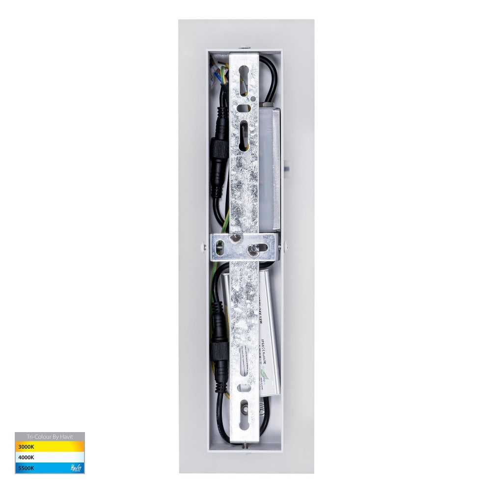 Buy Exterior Wall Lights Australia Barline Shadow Exterior Wall Light L300mm White 3CCT - HV3571T-WHT