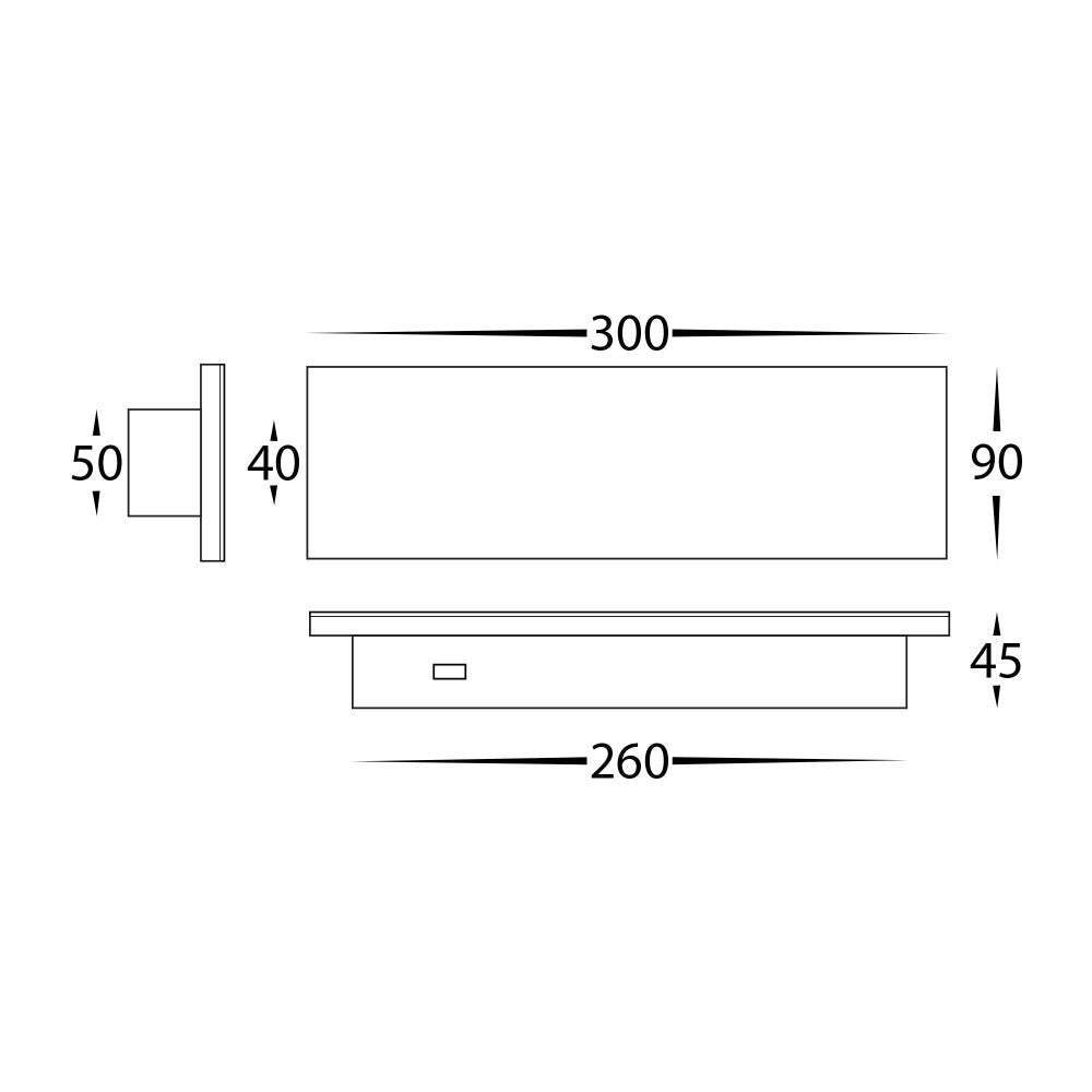 Buy Exterior Wall Lights Australia Barline Shadow Exterior Wall Light L300mm Black 3CCT - HV3571T-BLK