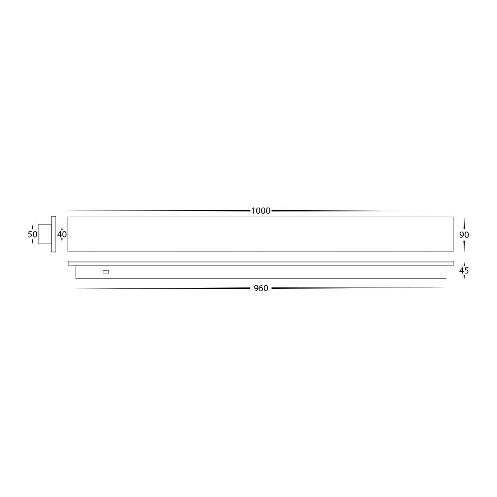 Buy Exterior Wall Lights Australia Barline Shadow Exterior Wall Light L1000mm White 3CCT - HV3574T-WHT