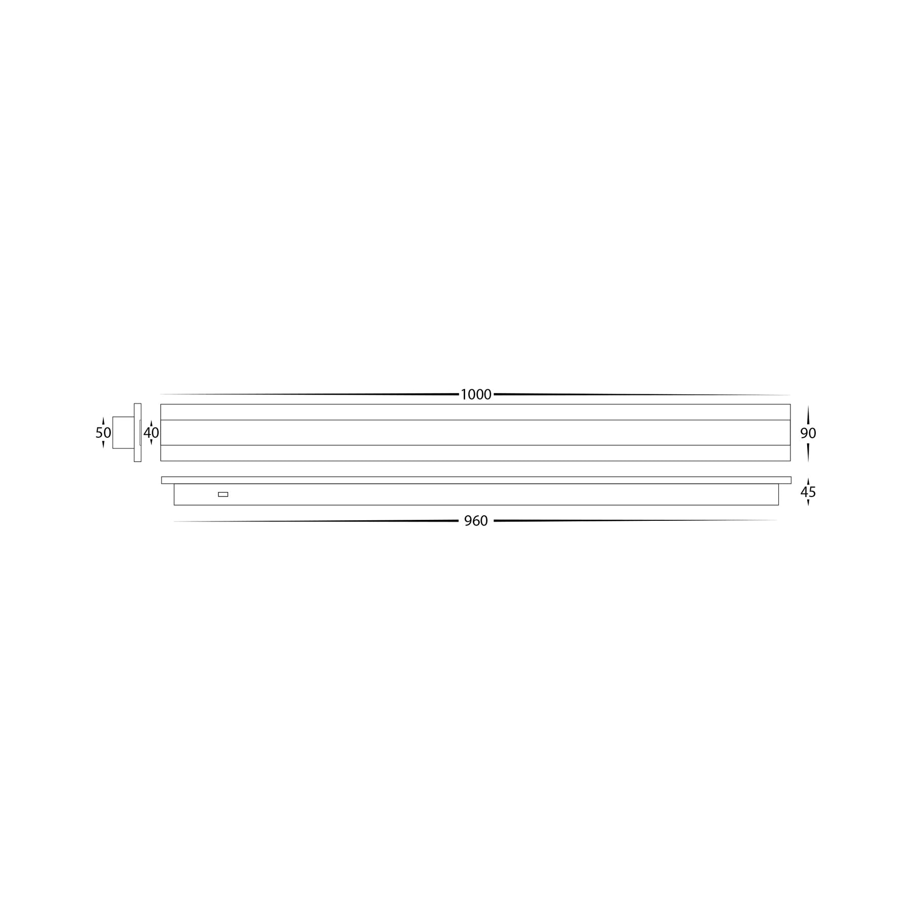 Barline LED 1000mm Wall Light 24V 15W-30W 3CCT White - HV3584T-WHT-24V