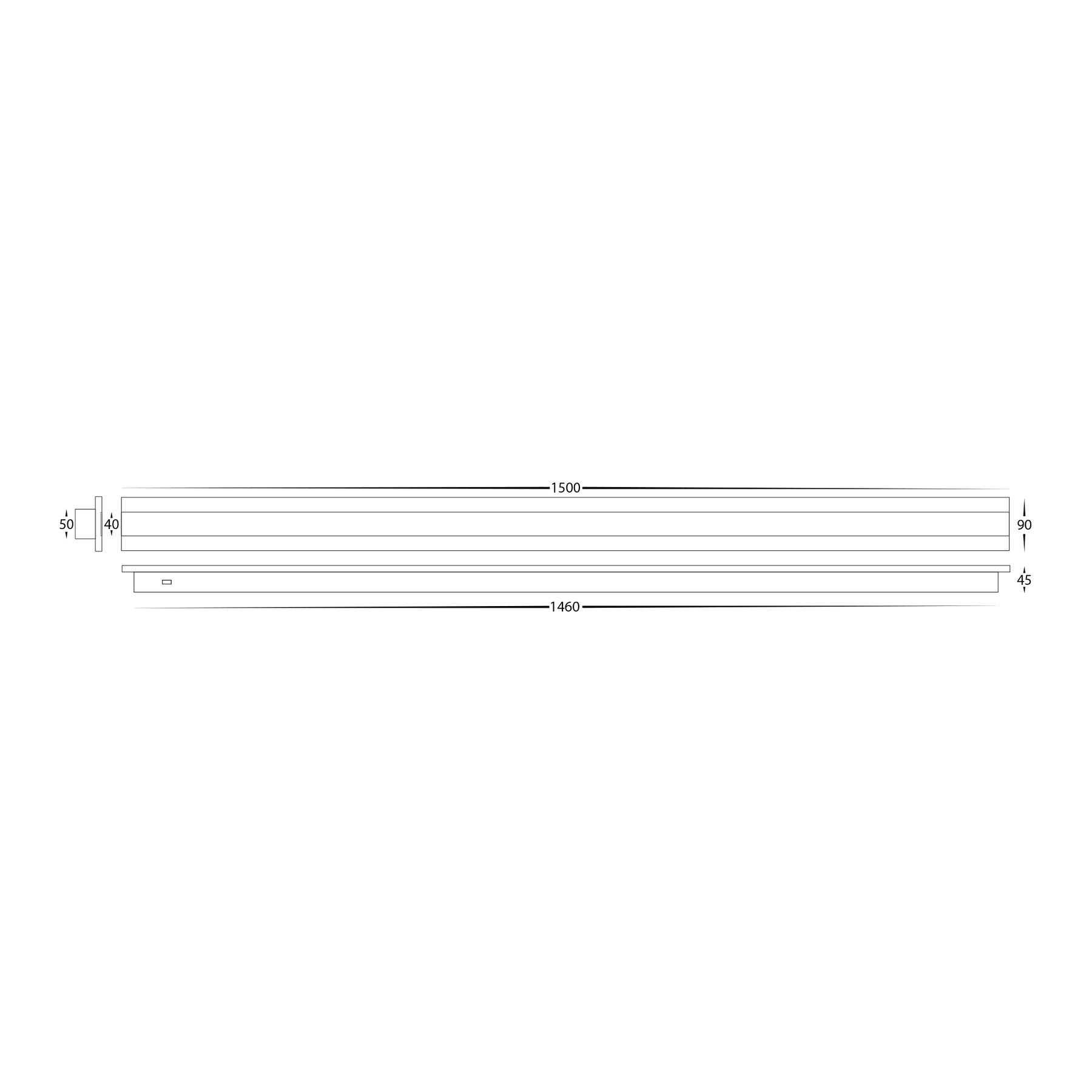 Barline LED 1500mm Wall Light 24V 22W-45W 3CCT White - HV3586T-WHT-24V