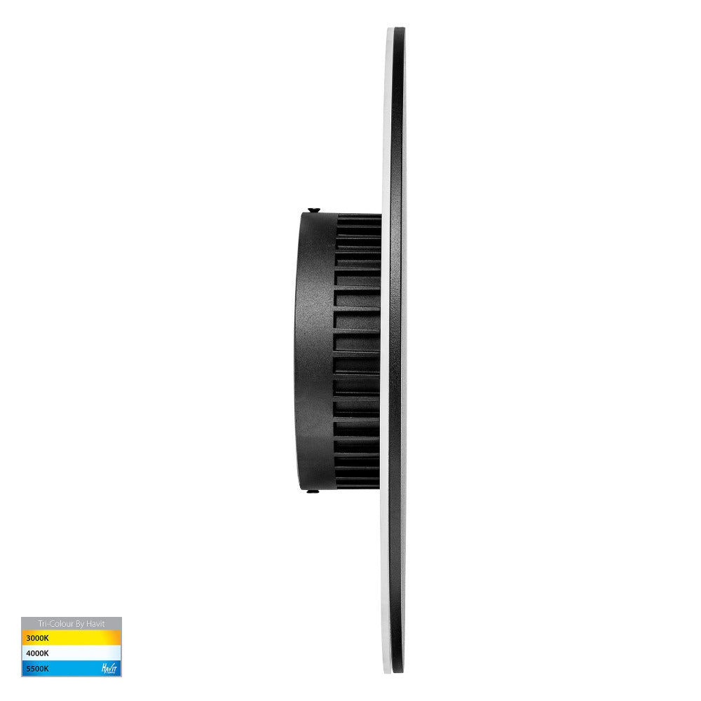 Buy Exterior Wall Lights Australia Halo LED Wall Light 24W Black 3CCT - HV3594T-BLK