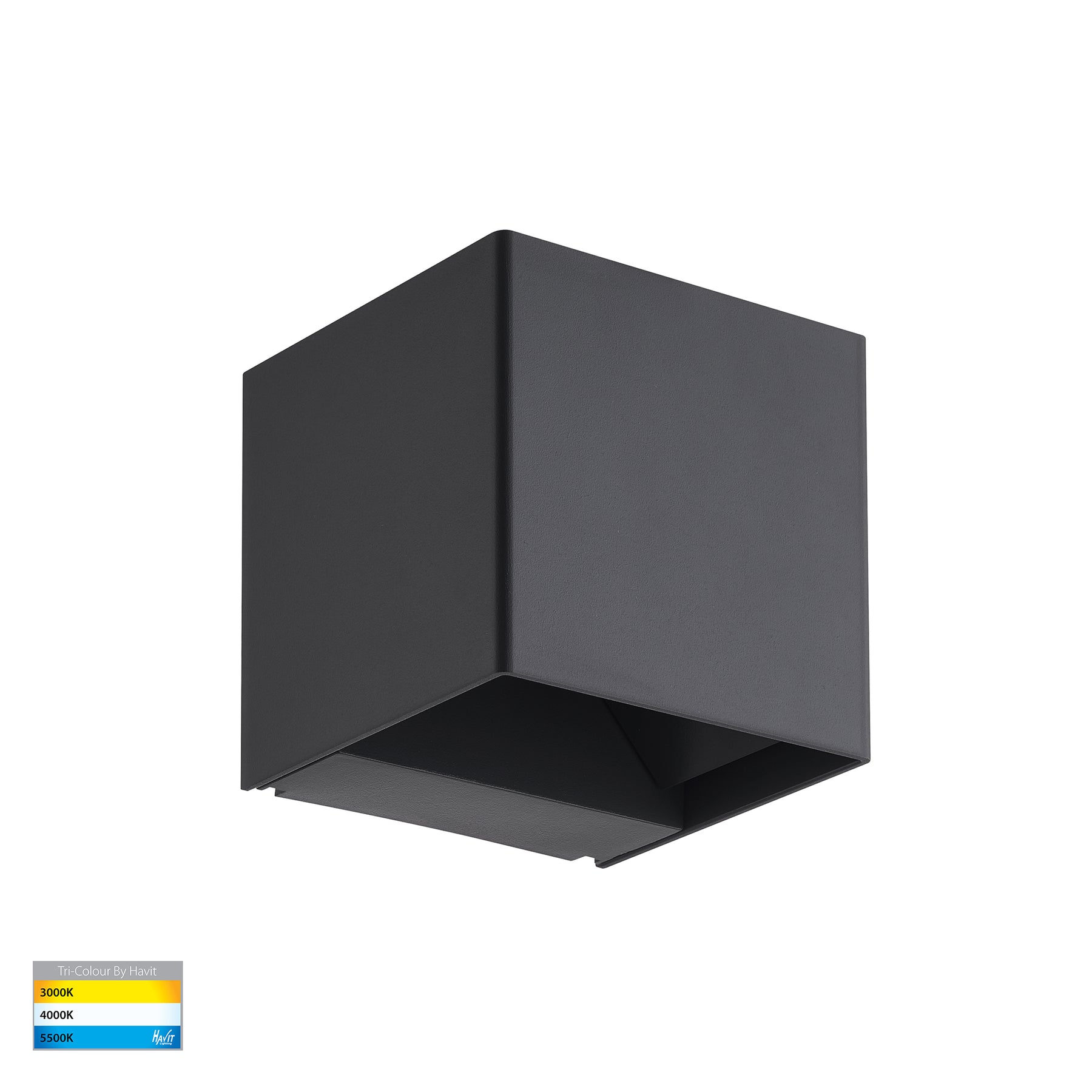 Celes Square LED Up & Down Wall Light 240V 3W 3CCT Black - HV3611T-BLK