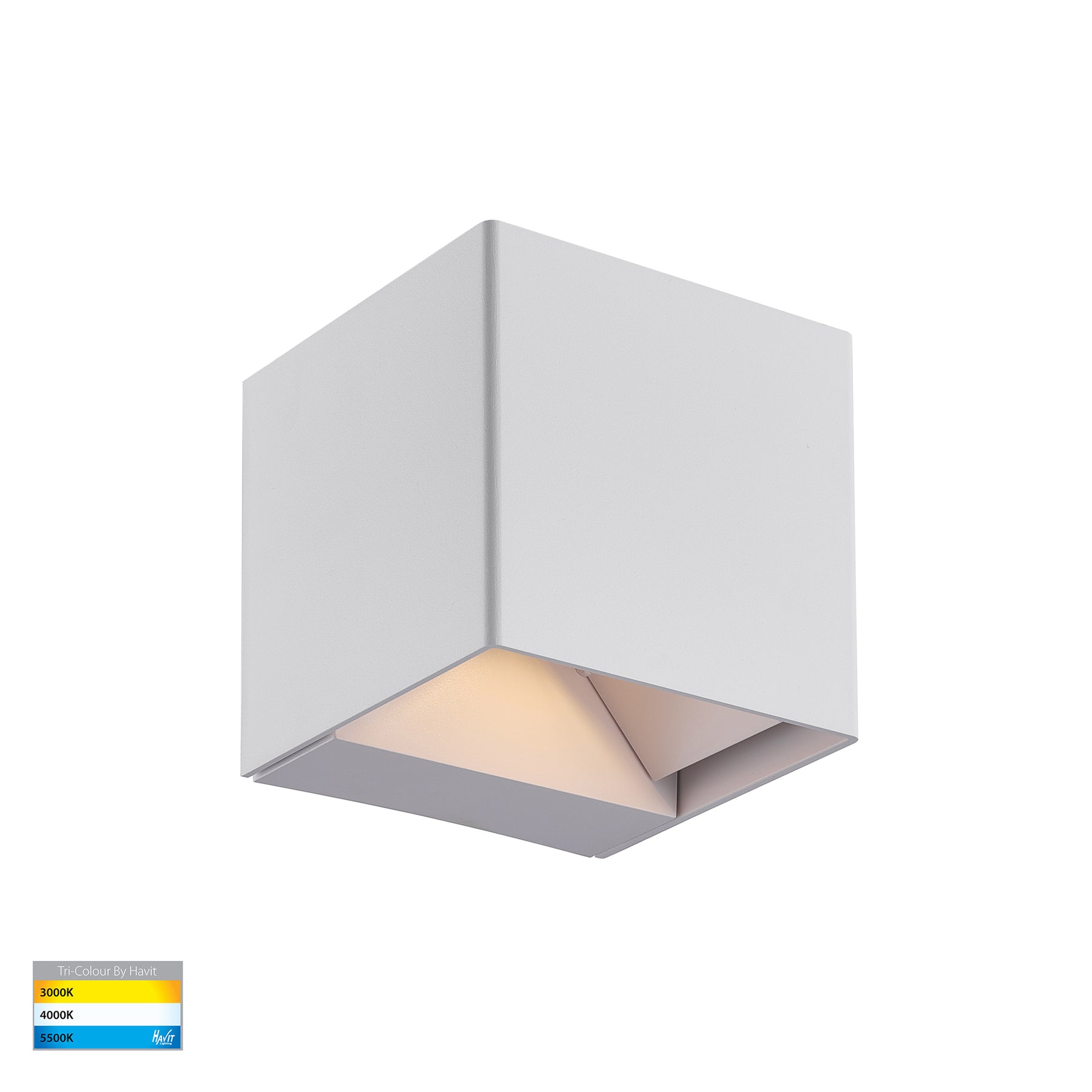 Celes Square LED Up & Down Wall Light 240V 3W 3CCT White - HV3611T-WHT