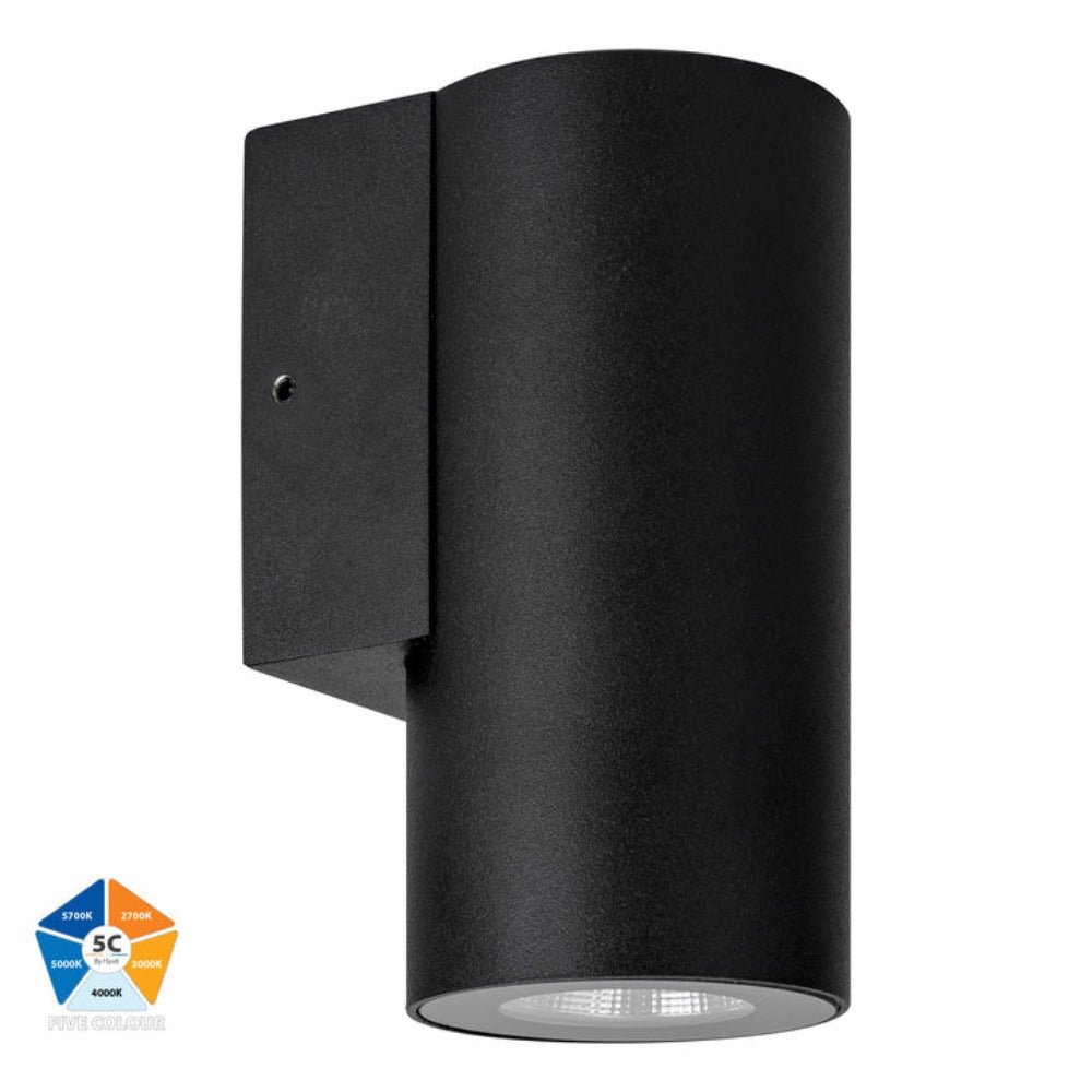 Buy Exterior Wall Lights Australia Aries Exterior Wall Light Fixed Black Aluminium 5CCT - HV3625S-ALUBLK