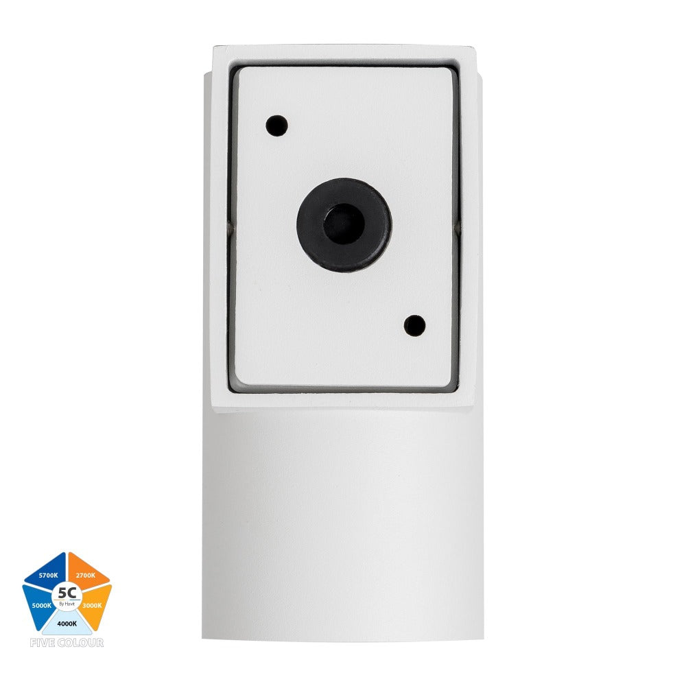 Buy Exterior Wall Lights Australia Aries Exterior Wall Light Fixed White Aluminium 5CCT - HV3625S-ALUWHT