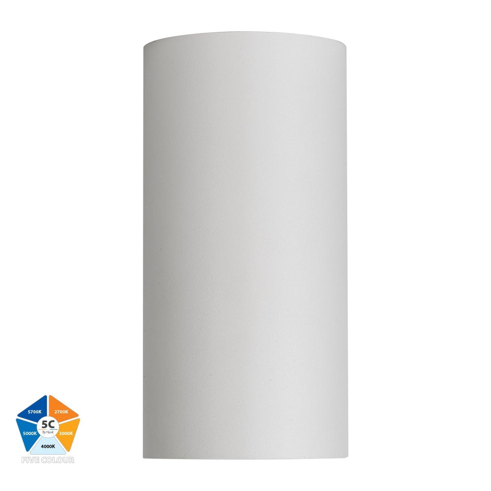Buy Exterior Wall Lights Australia Aries Exterior Wall Light Fixed White Aluminium 5CCT - HV3625S-ALUWHT
