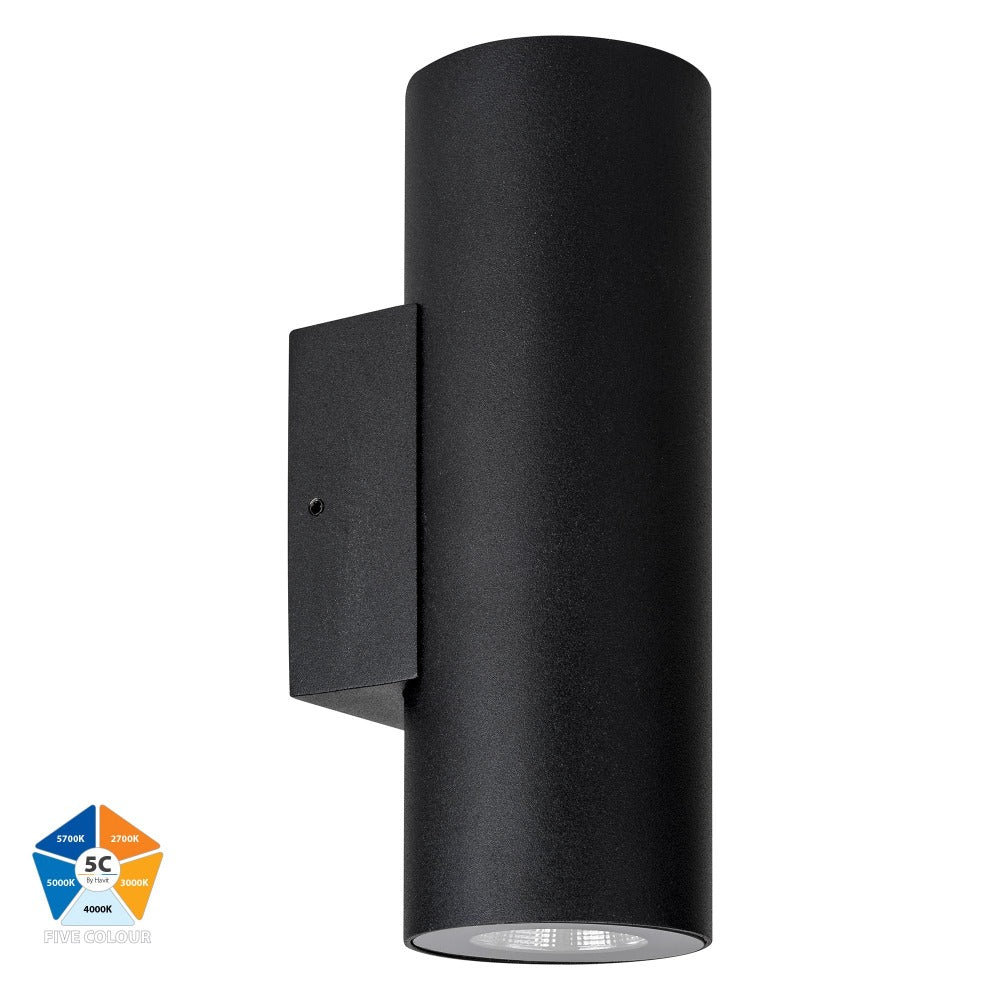 Buy Up / Down Wall Lights Australia Aries Up & Down Wall Lights Black Aluminium 5CCT - HV3626S-ALUBLK