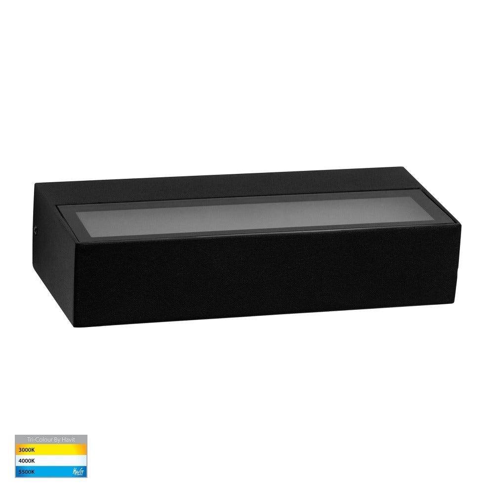 Buy Exterior Wall Lights Australia Siena Exterior Wall Light W162mm Black 3CCT - HV3654T-BLK