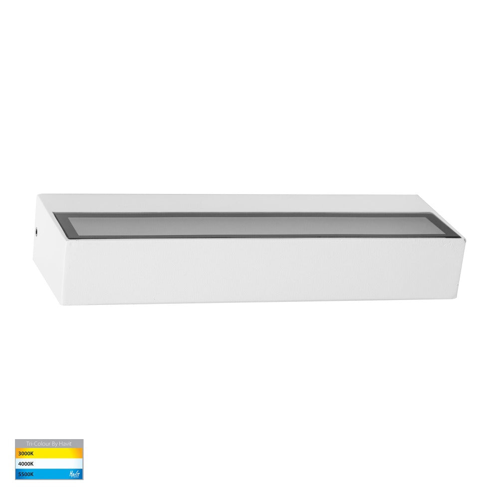 Buy Exterior Wall Lights Australia Siena Exterior Wall Light W220mm White 3CCT - HV3656T-WHT