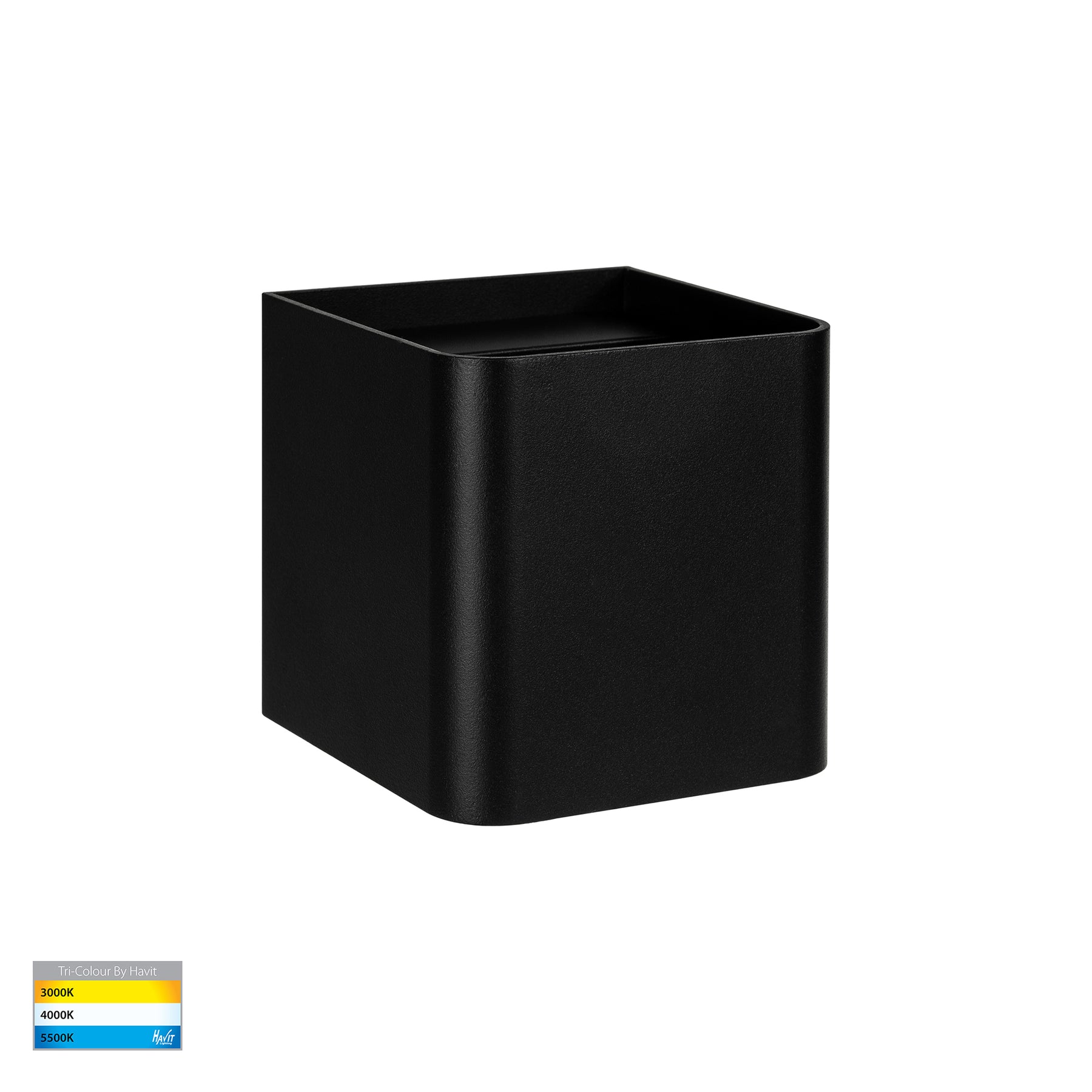 Versa LED Square Up & Down Wall Light 3W Tri Colour Black - HV36583T-BLK-SQ
