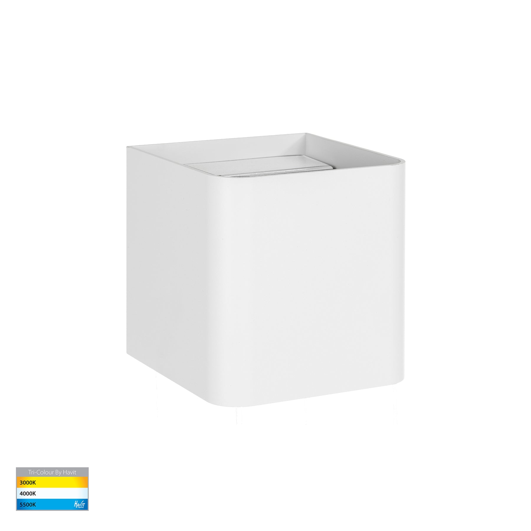 Versa LED Square Up & Down Wall Light 3W Tri Colour White - HV36583T-WHT-SQ