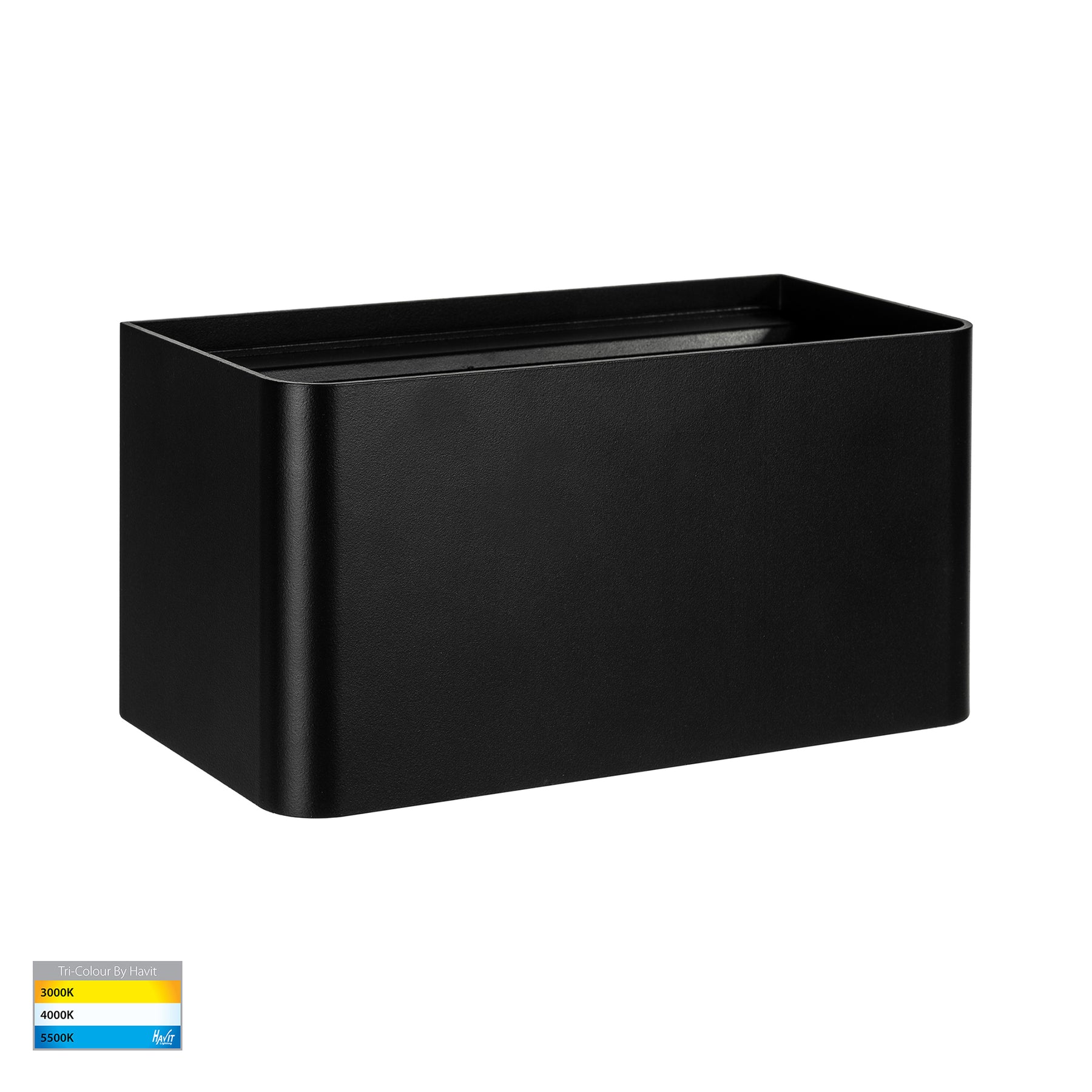 Versa LED Square Up & Down Wall Light 3W Tri Colour Black - HV36584T-BLK-SQ