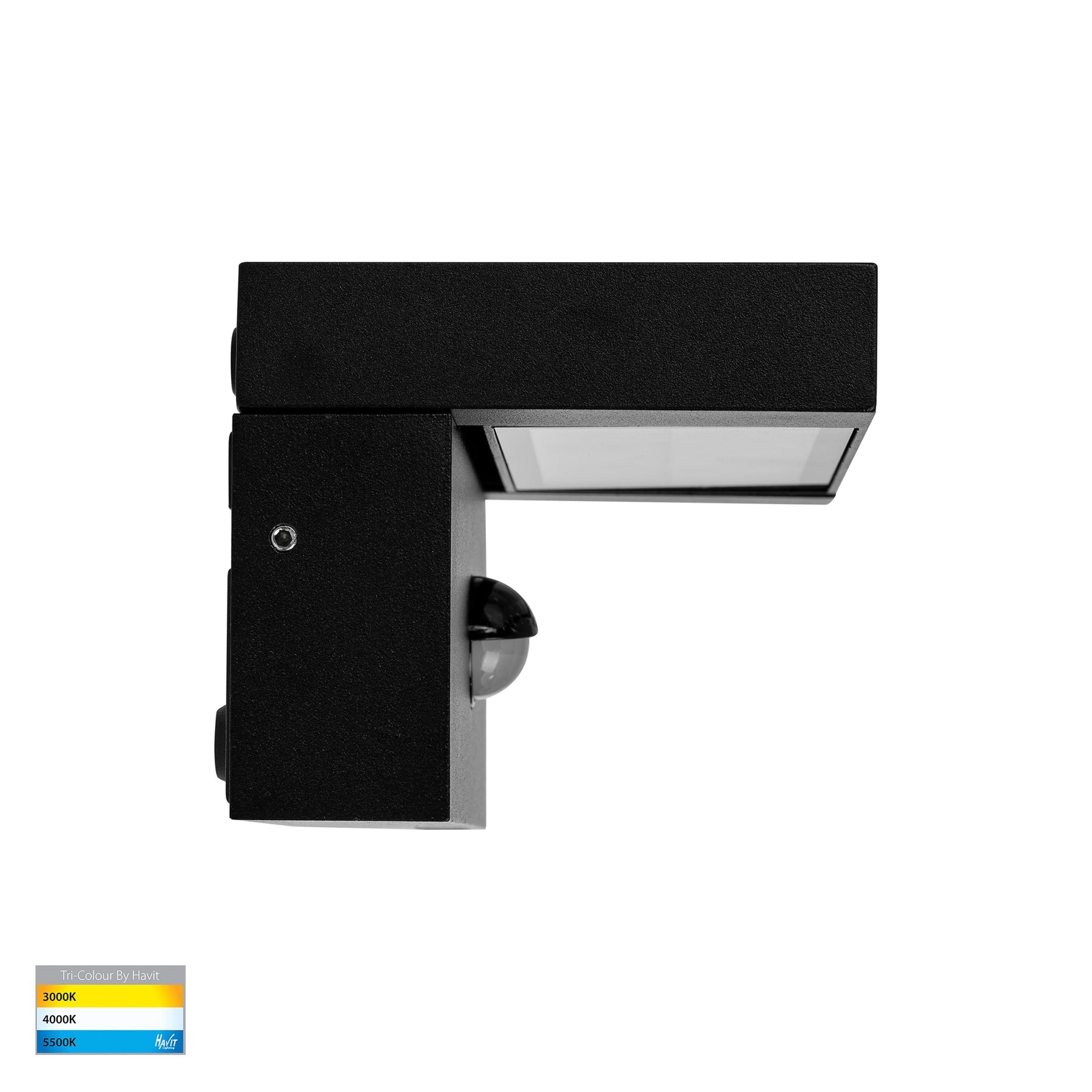 Locu Adjustable LED Floodlight With Sensor 240V 12W 3CCT Black - HV3731T-BLK-PIR
