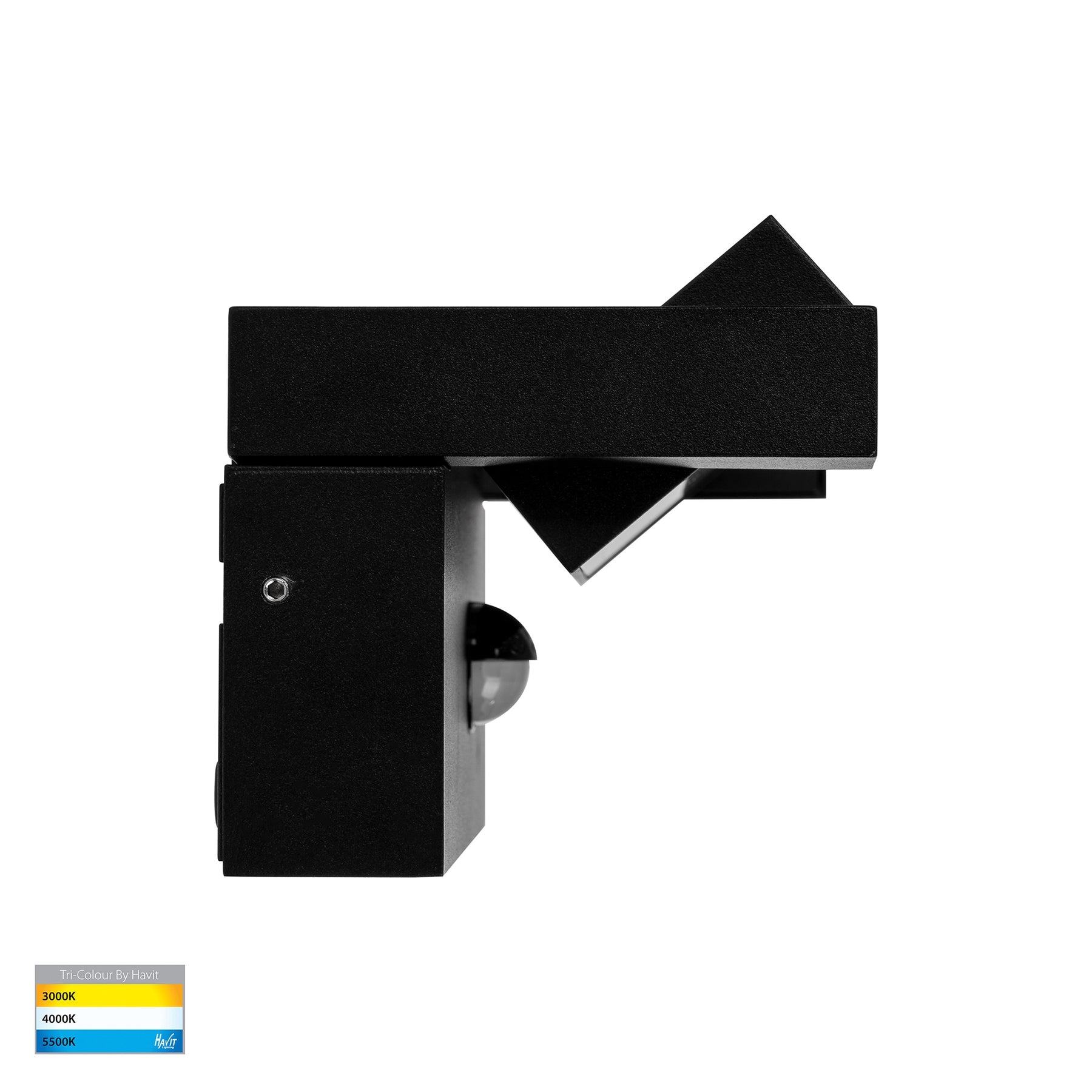 Locu Adjustable LED Floodlight With Sensor 240V 36W 3CCT Black - HV3733T-BLK-PIR