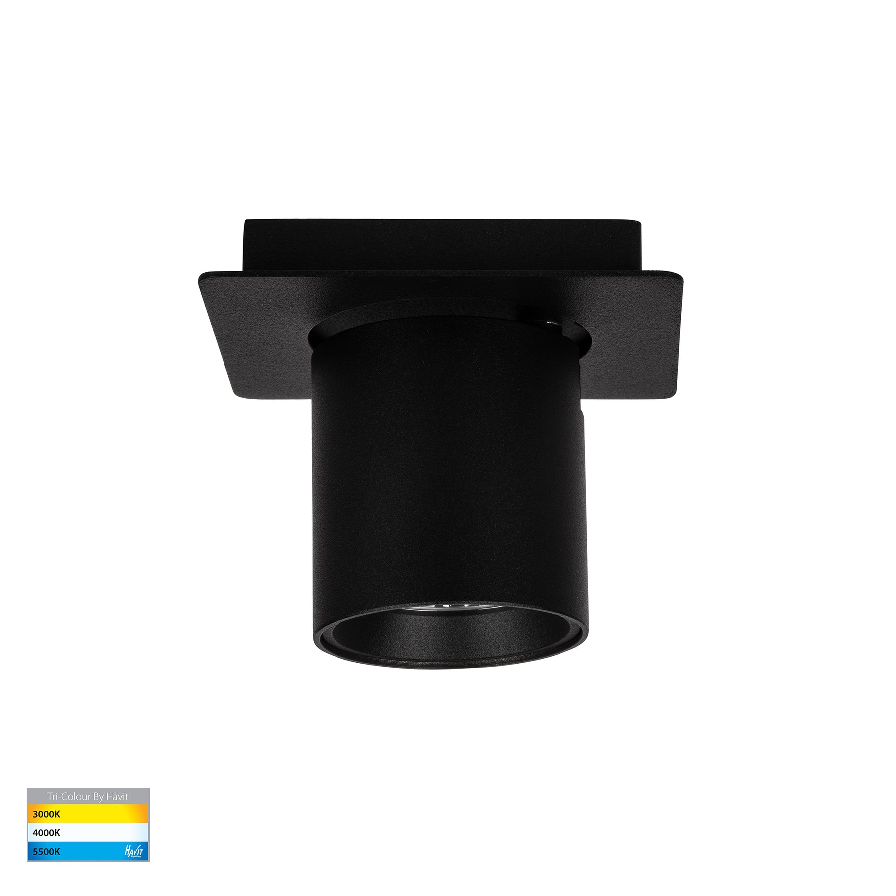 Sbarra LED Single Adjustable Spotlight 8W Tri Colour Black - HV4003T-1-BLK