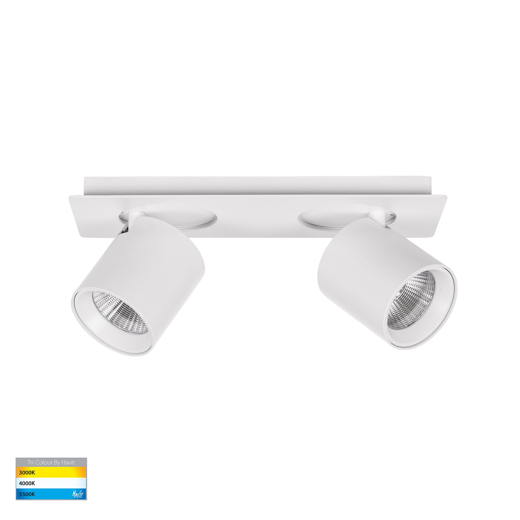 Sbarra LED Double Adjustable Spotlight 8W Tri Colour White - HV4003T-2-WHT