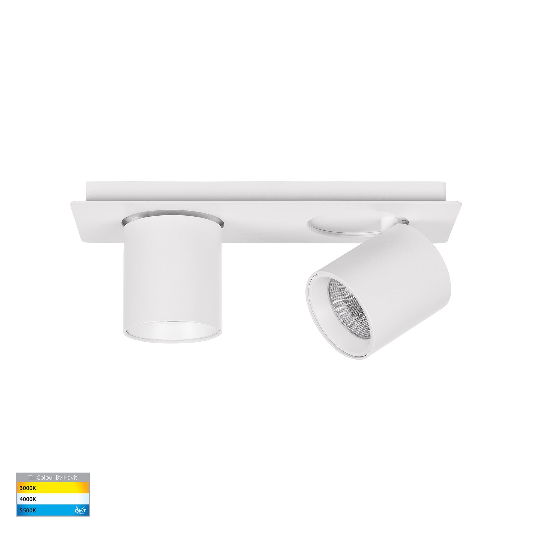 Sbarra LED Double Adjustable Spotlight 8W Tri Colour White - HV4003T-2-WHT