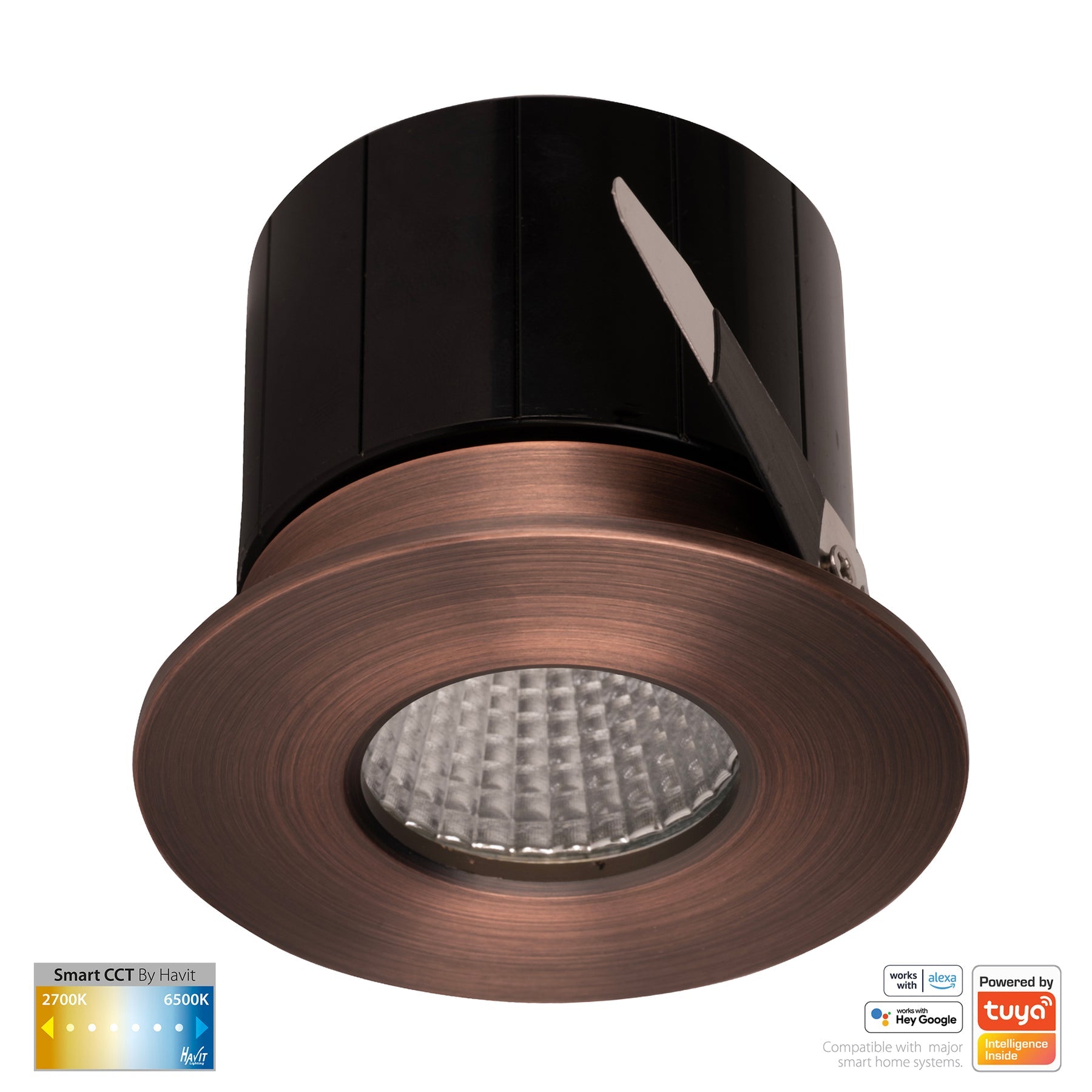 Prime Smart Aluminium Recessed LED Downlight 240V 12W 2CCT Antique Brass - HV5511CCT-AB