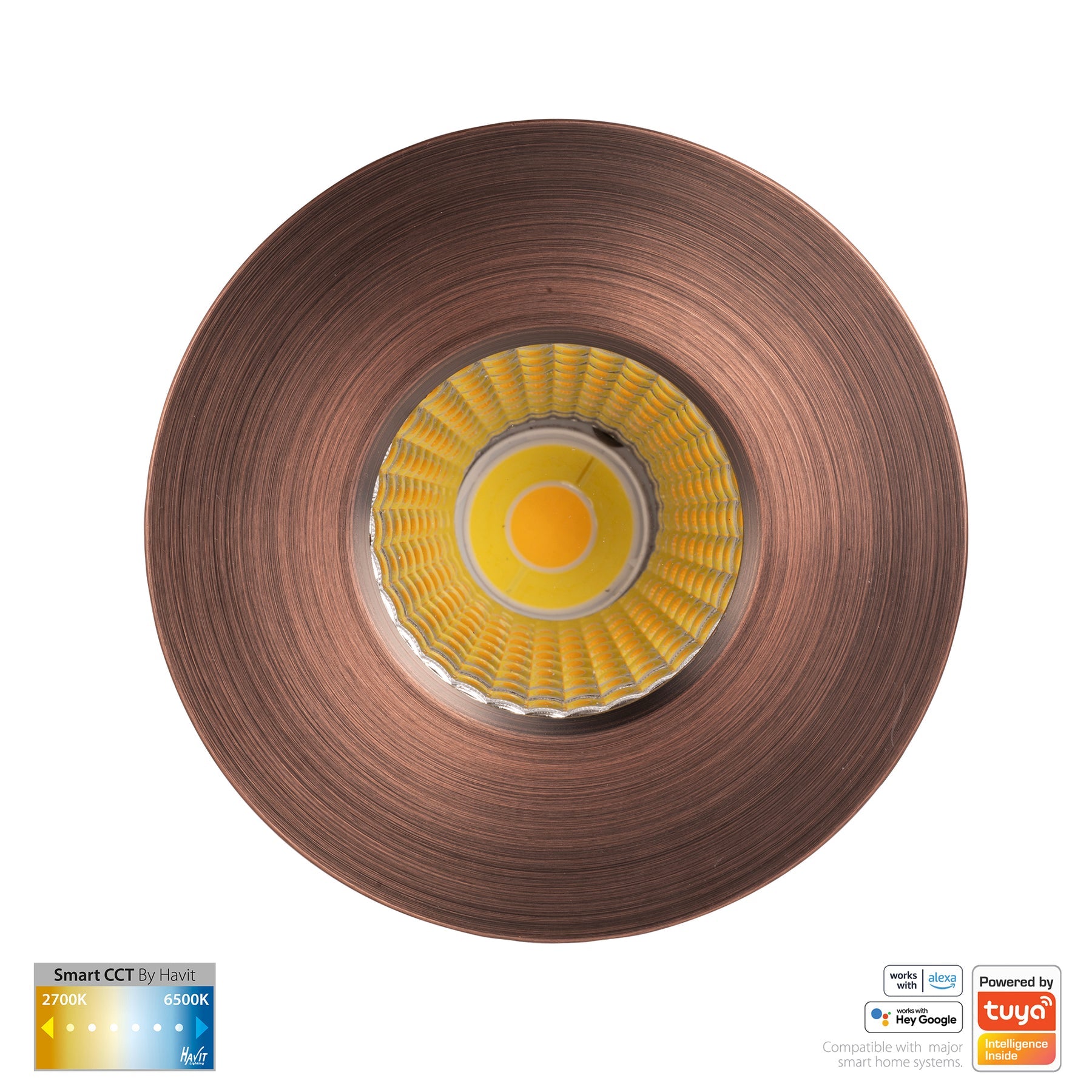 Prime Smart Aluminium Recessed LED Downlight 240V 12W 2CCT Antique Brass - HV5511CCT-AB