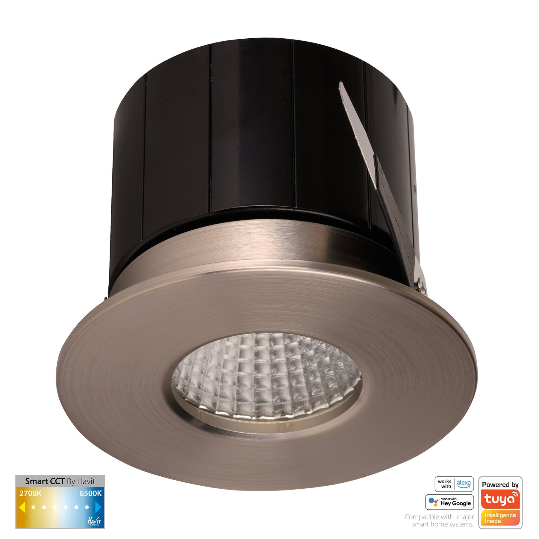 Prime Smart Aluminium Recessed LED Downlight 240V 12W 2CCT Nickel - HV5511CCT-NK