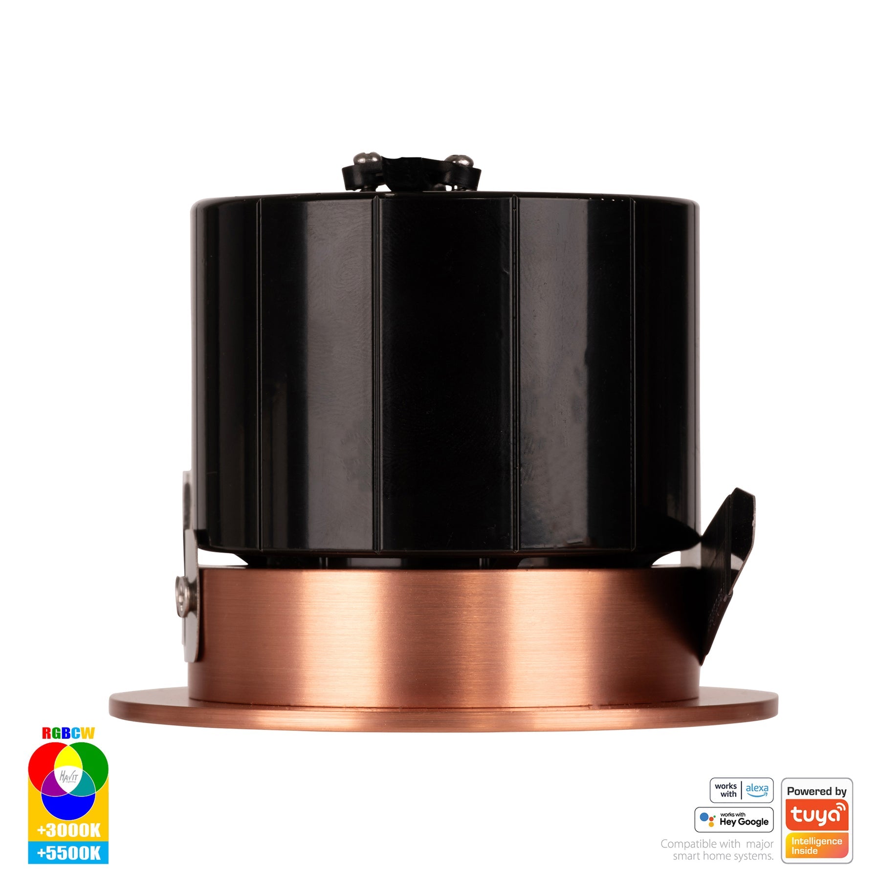 Prime Smart Aluminium Recessed LED Downlight 240V 12W RGBCW Copper - HV5511RGBCW-CP