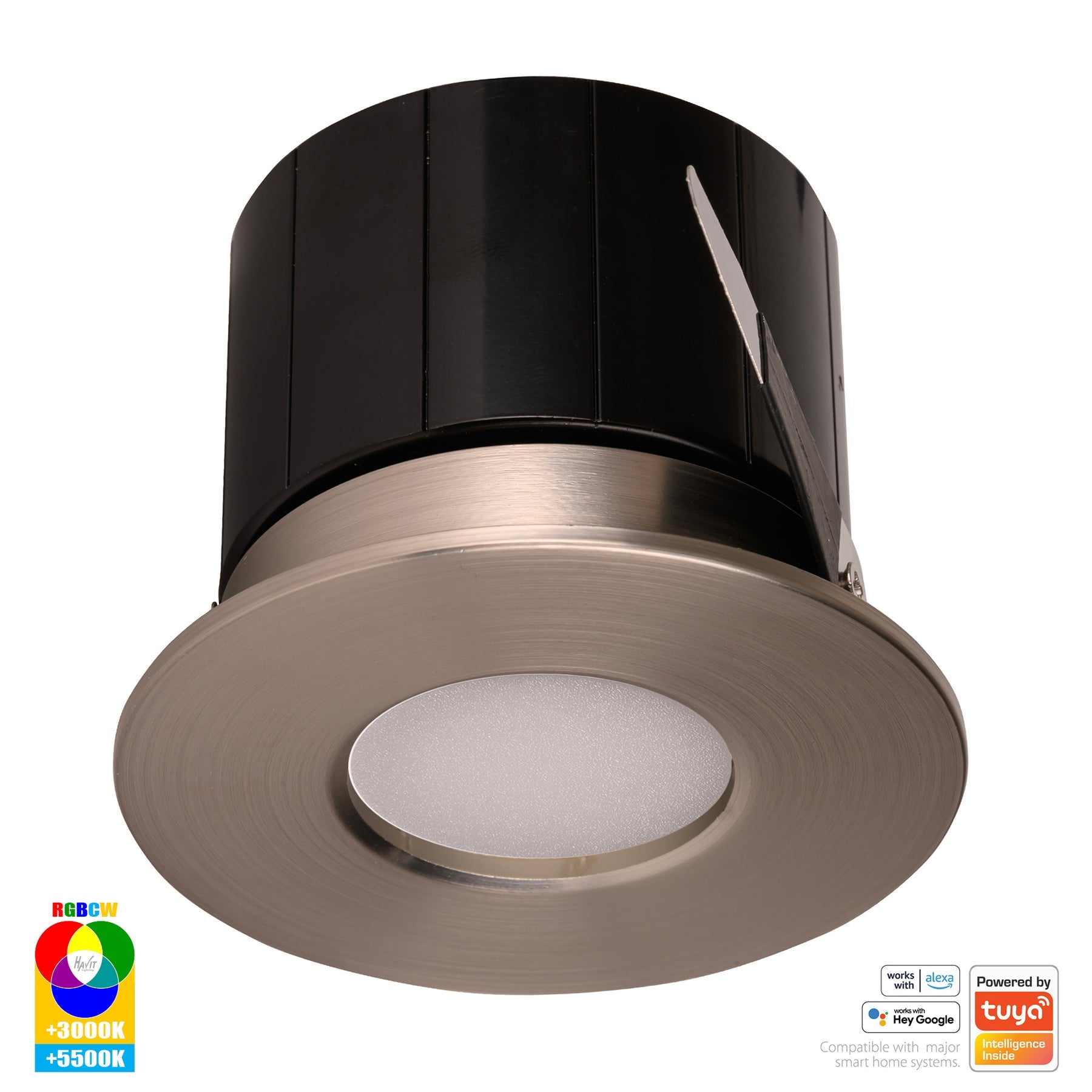 Prime Smart Aluminium Recessed LED Downlight 240V 12W RGBCW Nickel - HV5511RGBCW-NK