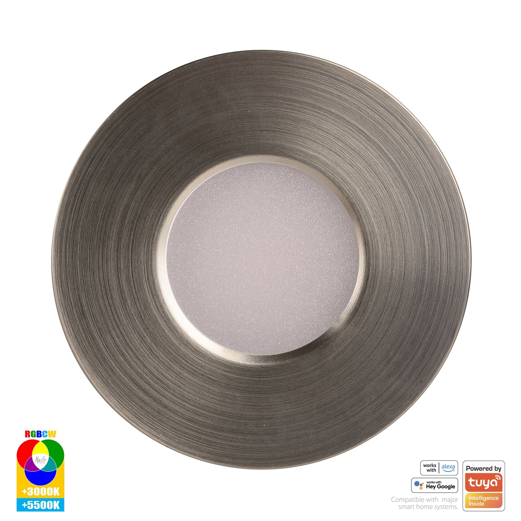 Prime Smart Aluminium Recessed LED Downlight 240V 12W RGBCW Nickel - HV5511RGBCW-NK