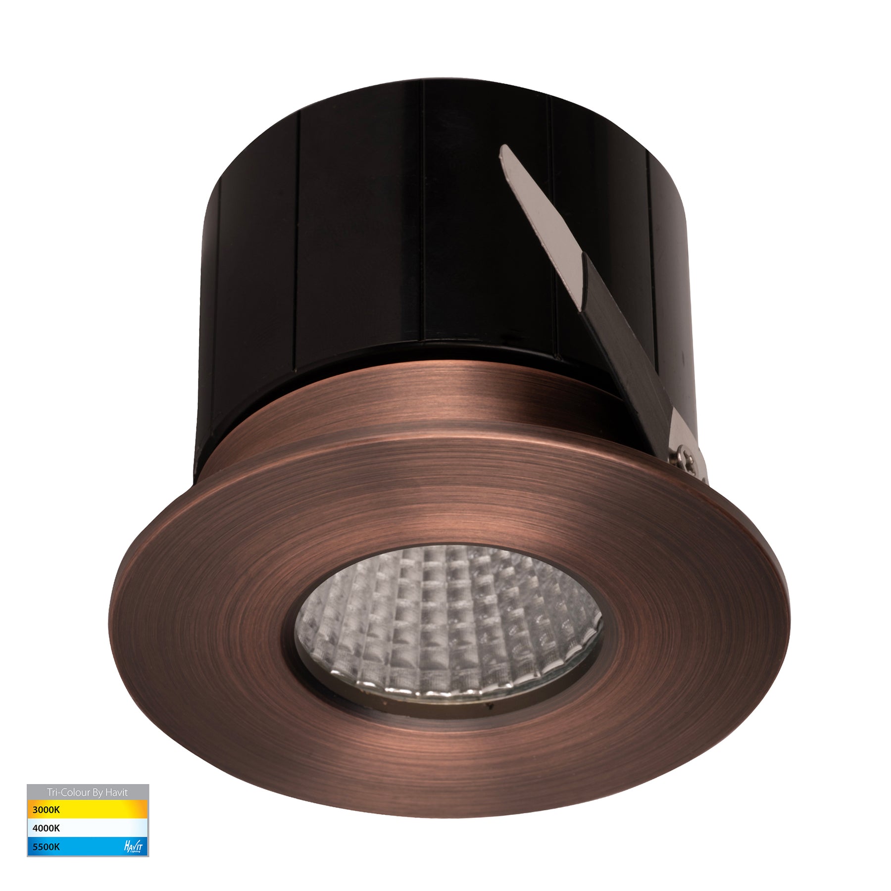 Prime Aluminium Recessed LED Downlight 240V 12W 3CCT Antique Brass - HV5511T-AB