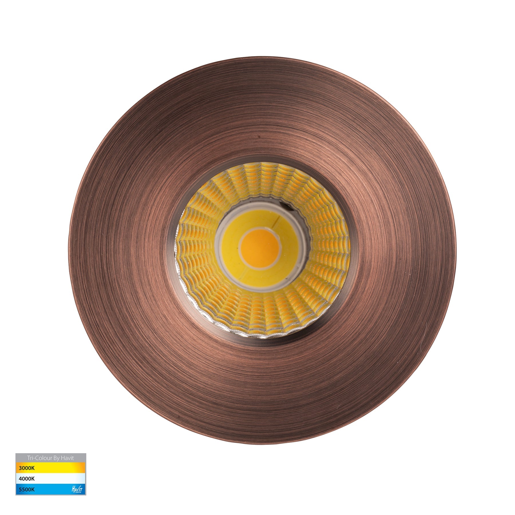 Prime Aluminium Recessed LED Downlight 240V 12W 3CCT Antique Brass - HV5511T-AB