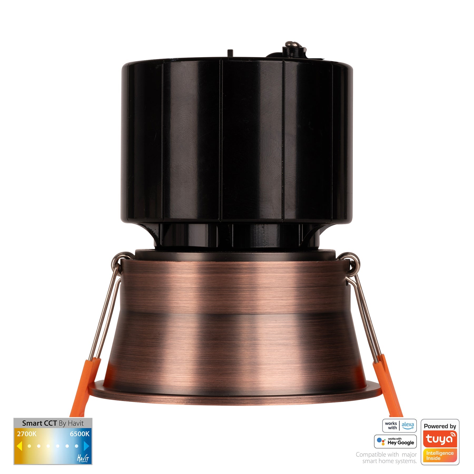 Prime Smart Aluminium Deep Recessed LED Downlight 240V 12W 2CCT Antique Brass - HV5513CCT-AB