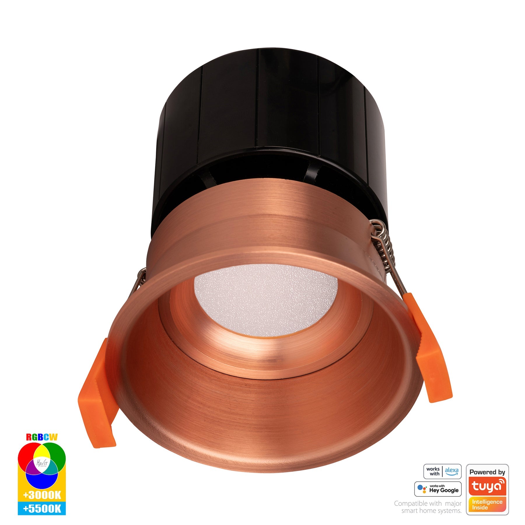 Prime Smart Aluminium Deep Recessed LED Downlight 240V 12W RGBCW Copper - HV5513RGBCW-CP