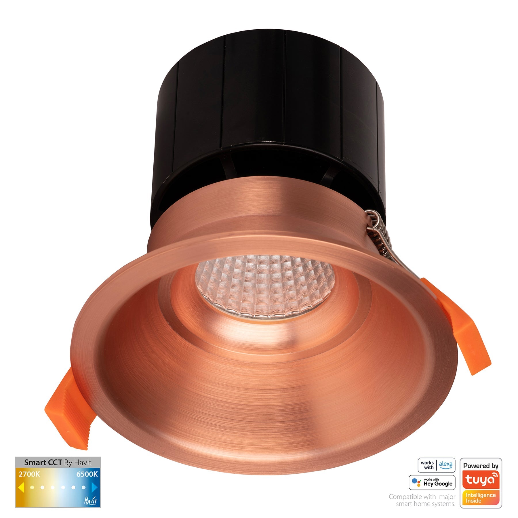 Prime Smart 105mm Aluminium Deep Recessed LED Downlight 240V 12W 2CCT Copper - HV5514CCT-CP