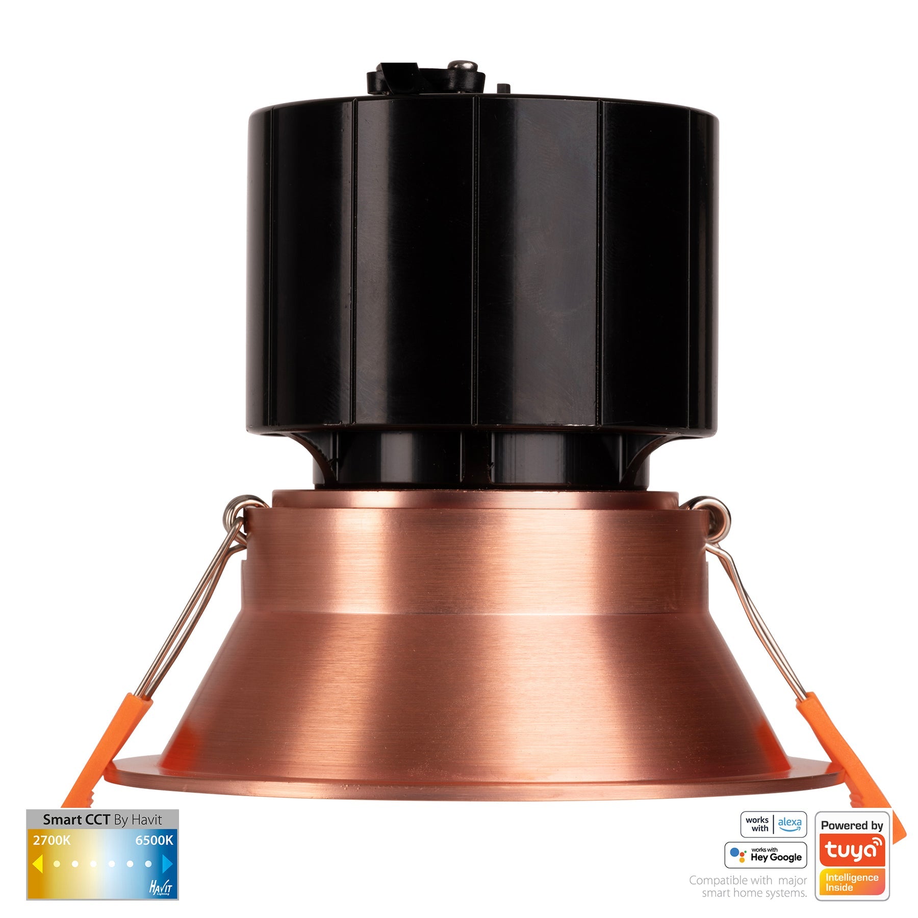 Prime Smart 105mm Aluminium Deep Recessed LED Downlight 240V 12W 2CCT Copper - HV5514CCT-CP
