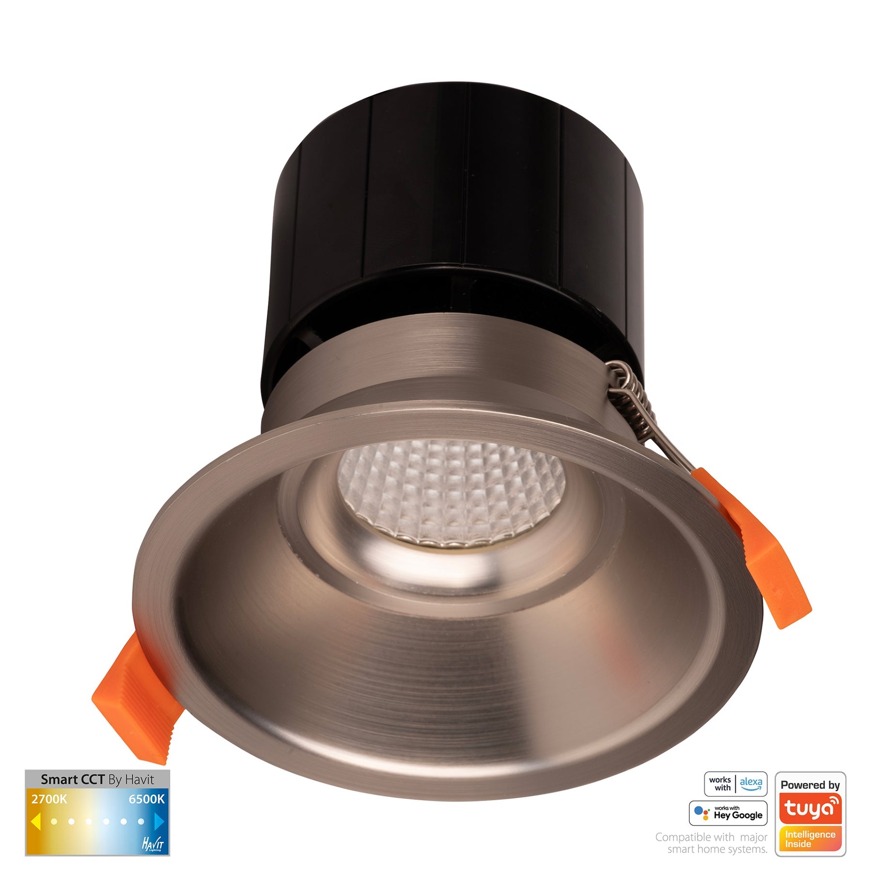 Prime Smart 105mm Aluminium Deep Recessed LED Downlight 240V 12W 2CCT Nickel - HV5514CCT-NK