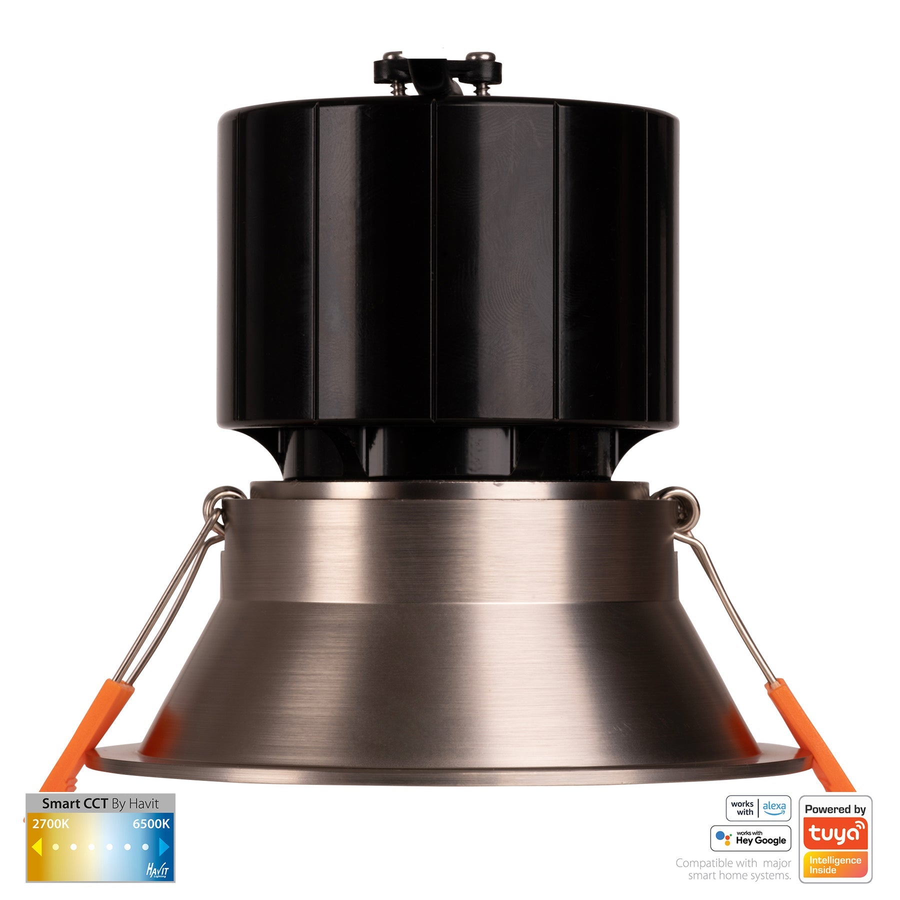 Prime Smart 105mm Aluminium Deep Recessed LED Downlight 240V 12W 2CCT Nickel - HV5514CCT-NK