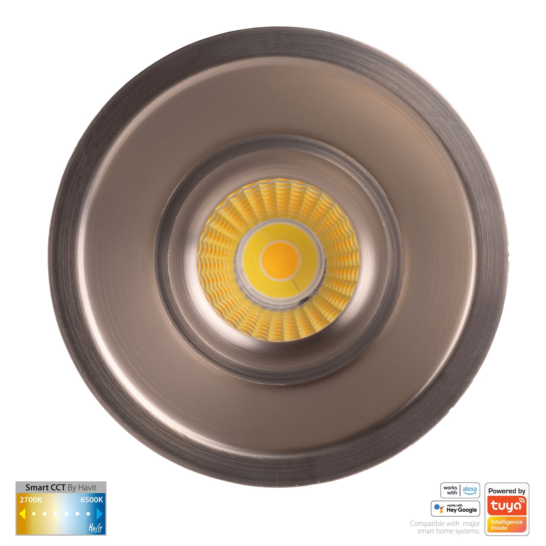 Prime Smart 105mm Aluminium Deep Recessed LED Downlight 240V 12W 2CCT Nickel - HV5514CCT-NK