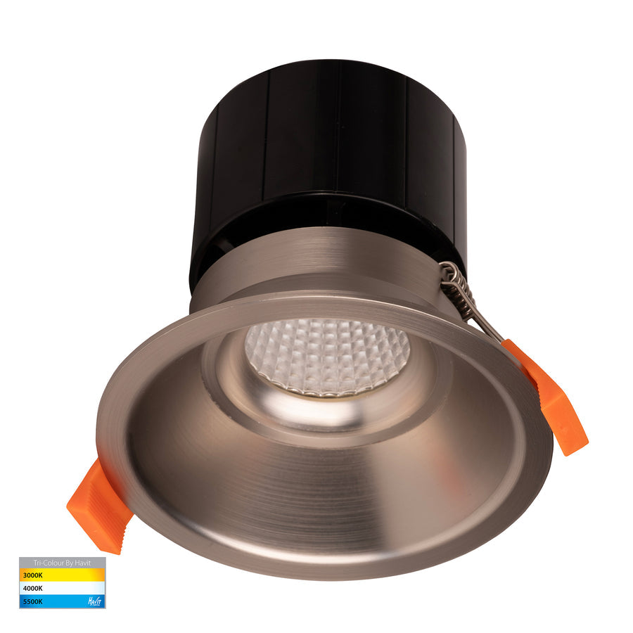 Prime 90mm Fixed Deep LED Downlight 12W Tri Colour Nickel - HV5514T-NK