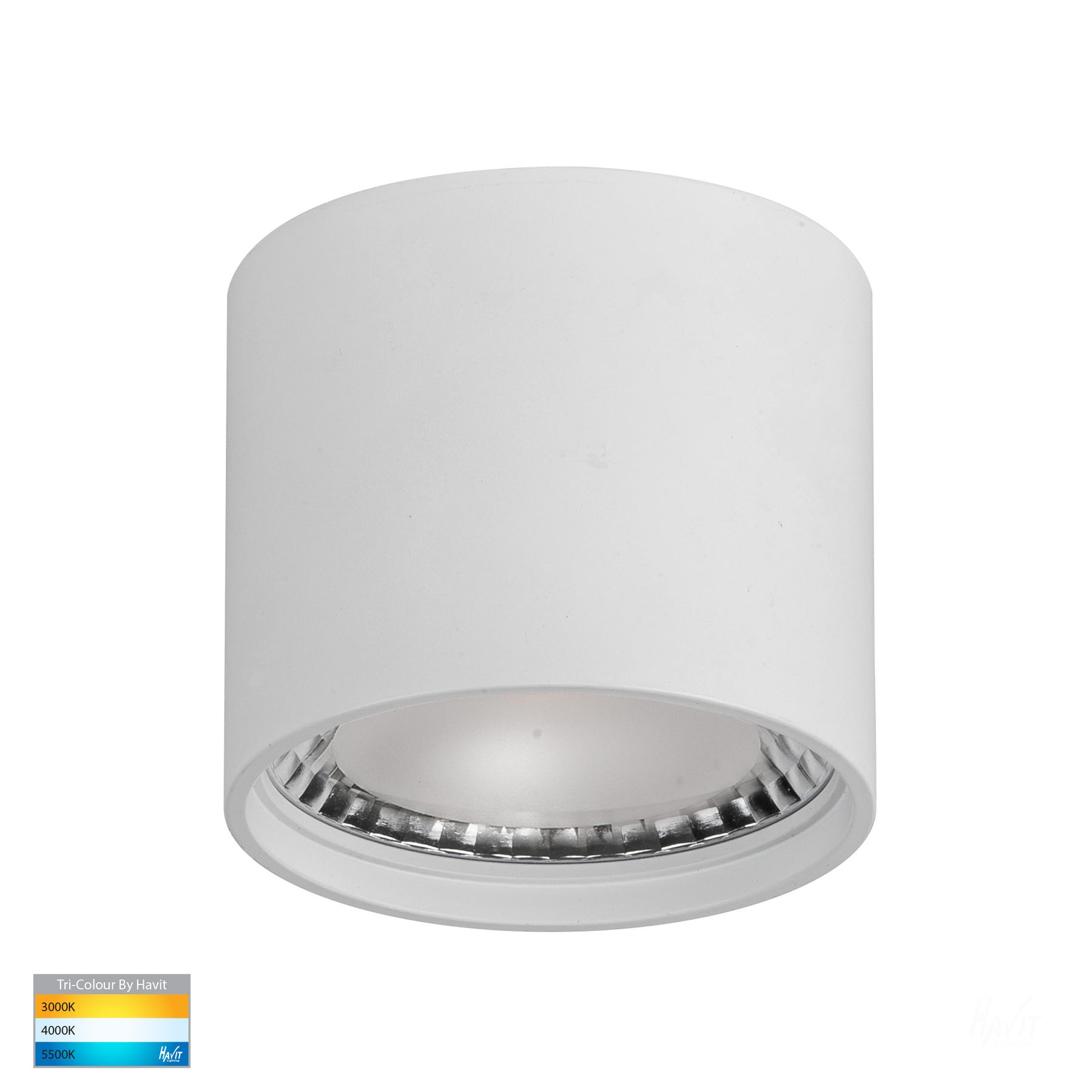 Nella Aluminium LED Surface Mounted Downlight White 7W 12V TRI Colour - HV5802S-WHT-12V