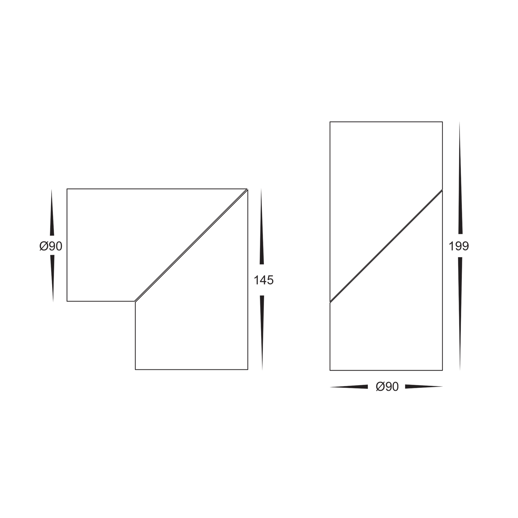 Nella Rotatable Surface Mounted LED Downlight Aluminium Black 12V 18W TRI Colour - HV5824T-BLK-12V