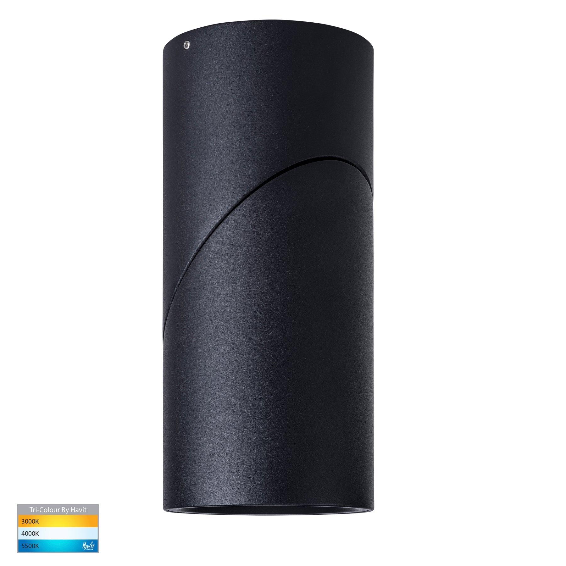 Nella Rotatable Surface Mounted LED Downlight Aluminium Black 12V 18W TRI Colour - HV5824T-BLK-12V