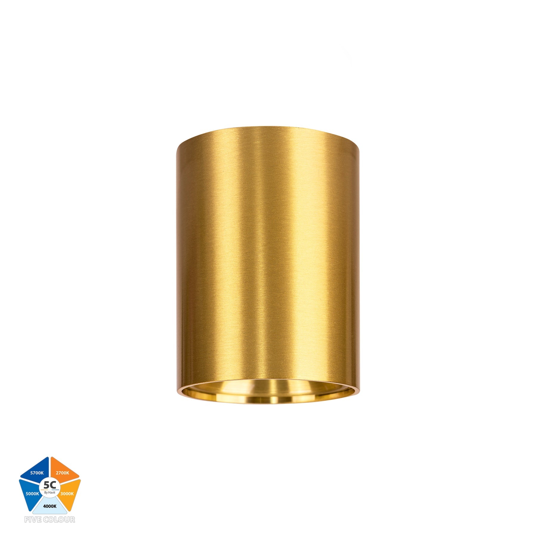 Nella LED Surface Mounted Downlight 12V 7W 5CCT Brass - HV5841S-BR-12V