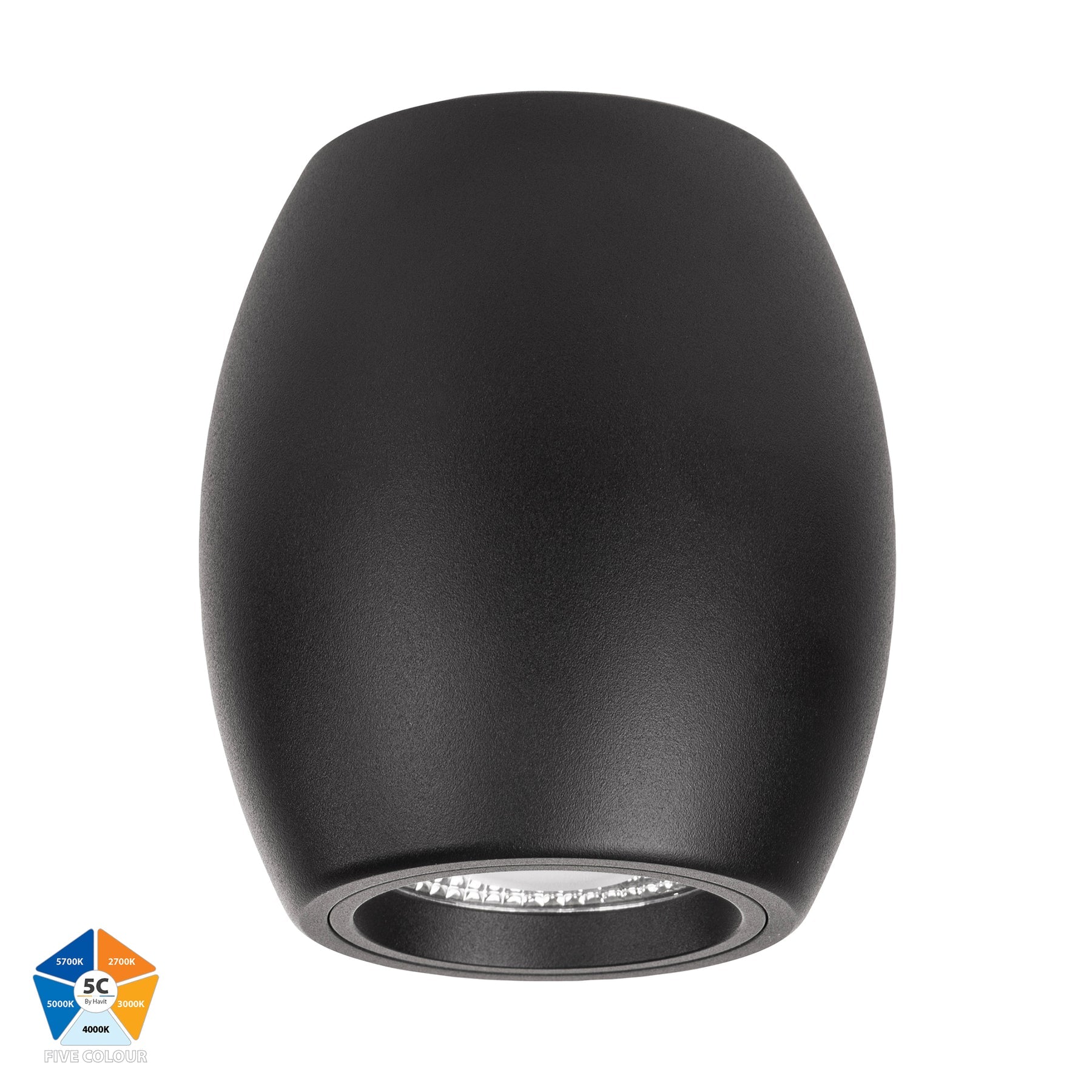 Nella LED Surface Mounted Downlight 12W 5CCT Black - HV5849S-BLK