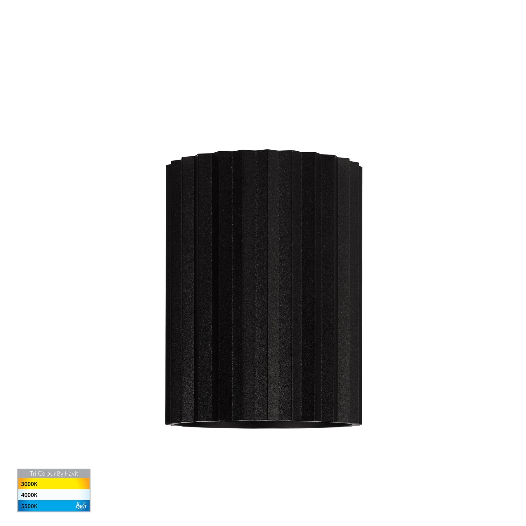 Nella 100mm LED Surface Mounted Round Downlight 12V 7W 5CCT Black - HV5851S-BLK-12V