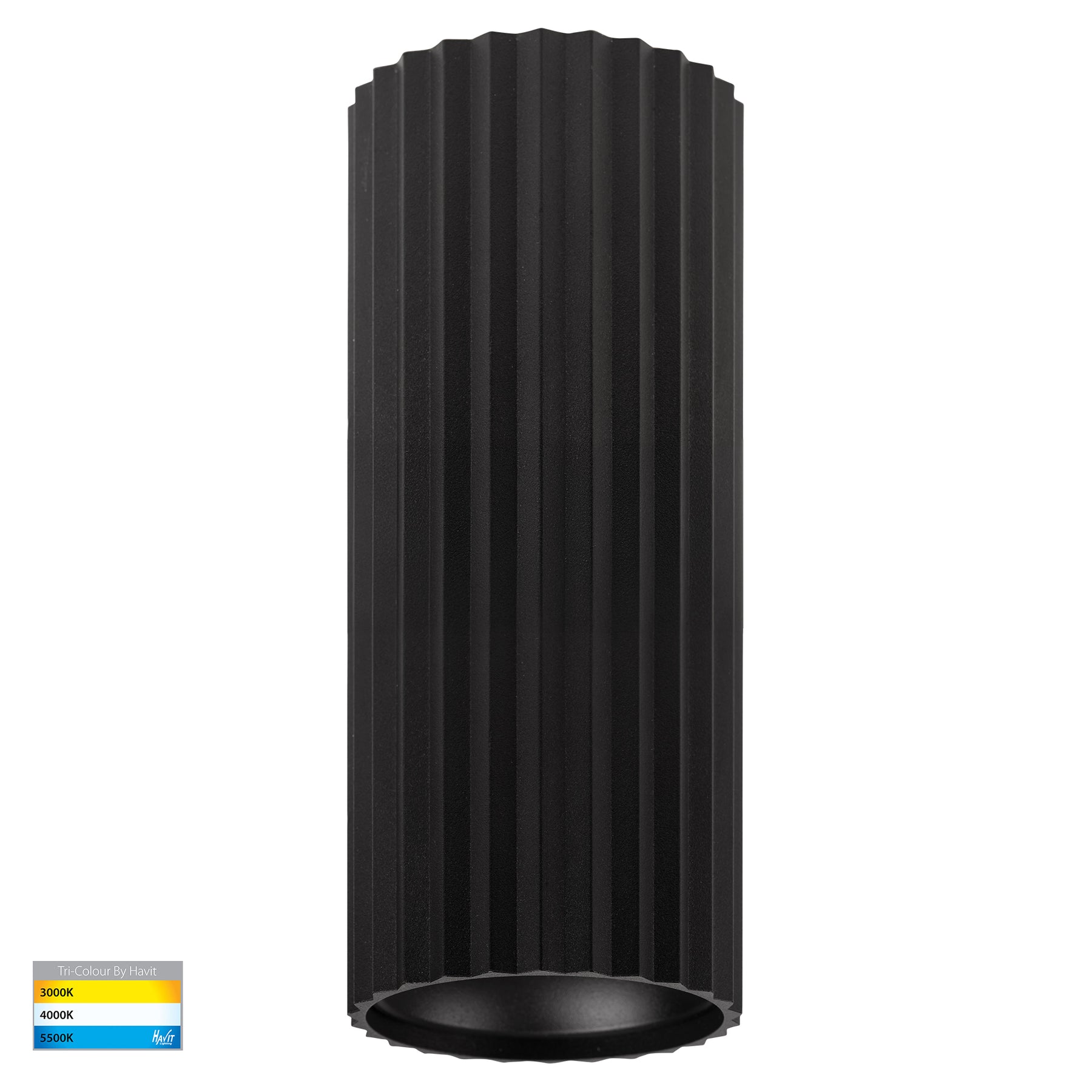 Nella 200mm LED Surface Mounted Round Downlight 240V 7W 5CCT Black - HV5851S-BLK-EXT