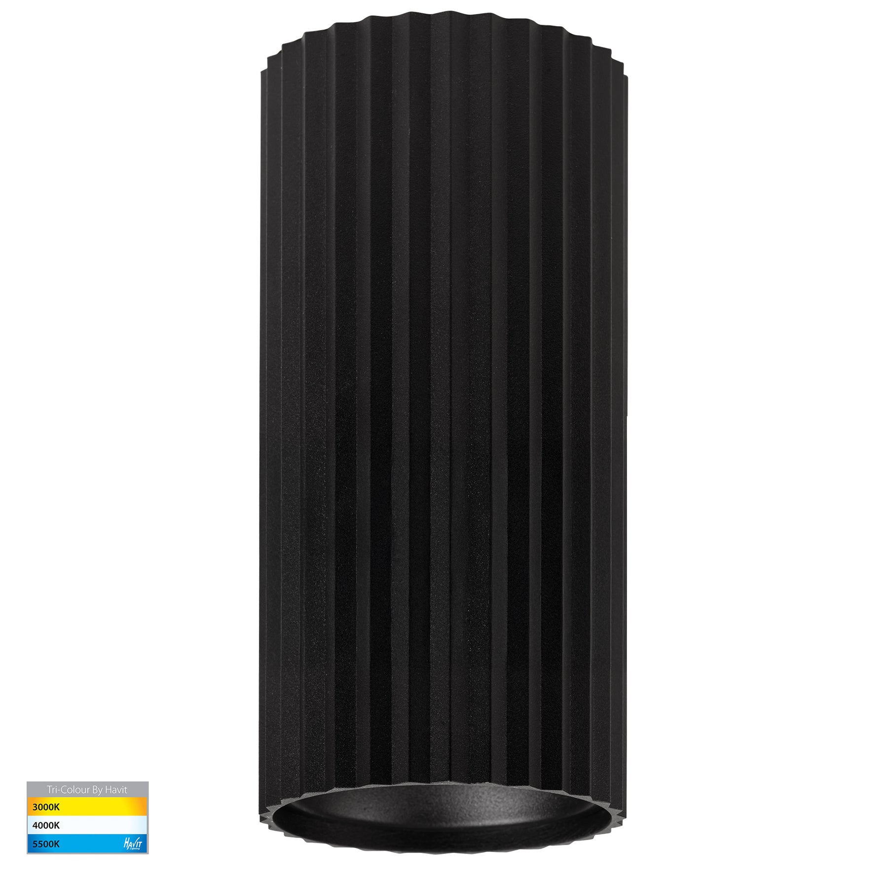 Nella 240mm LED Surface Mounted Round Downlight 240V 12W 5CCT Black - HV5852S-BLK-EXT