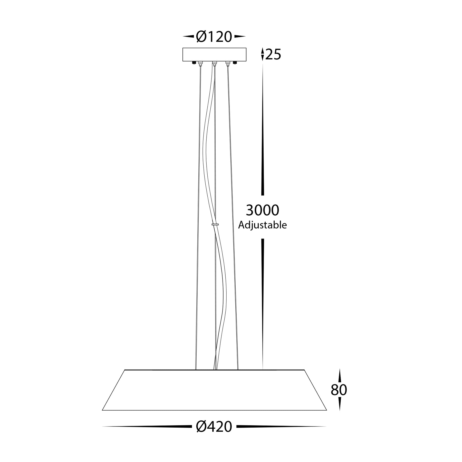 Noyer 420mm LED Pendant Light 35W 3CCT Walnut & White - HV5872T-PDT