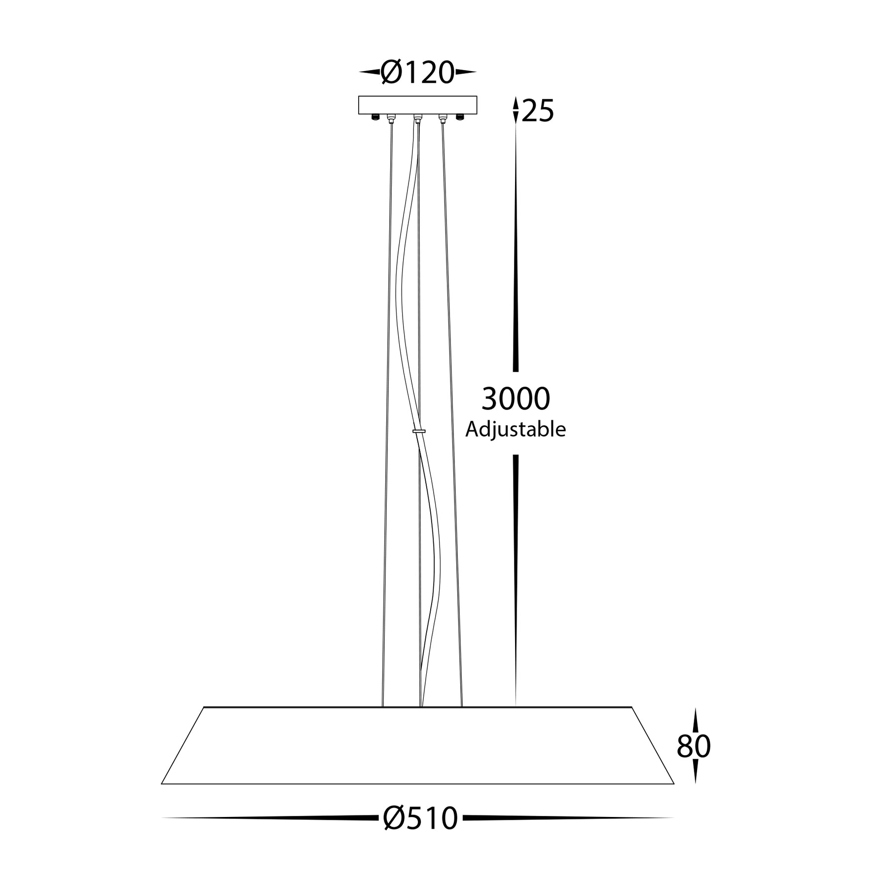 Noyer 510mm LED Pendant Light 40W 3CCT Walnut & White - HV5873T-PDT