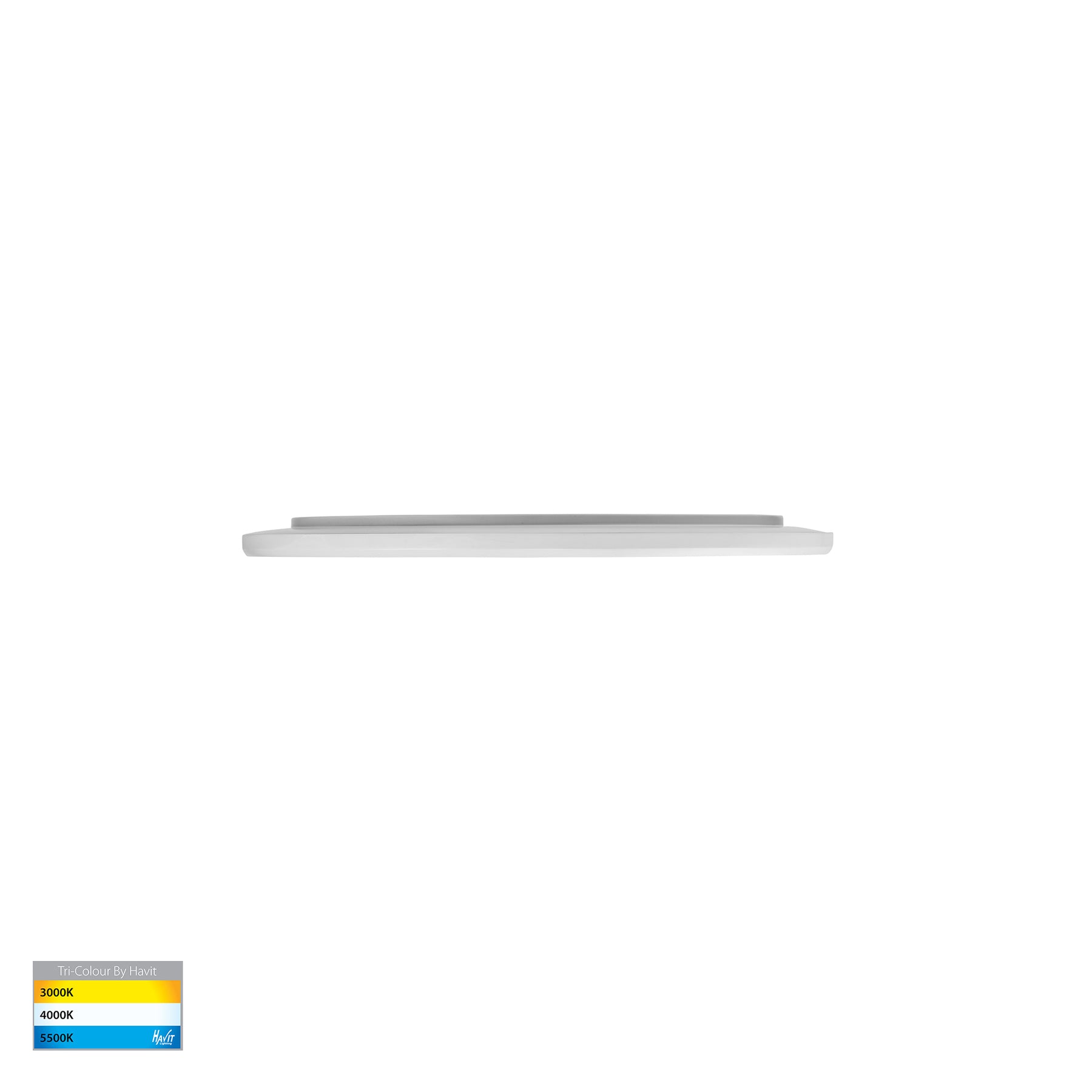 Slim LED Oyster Light 16W Tri Colour White - HV5876T-WHT